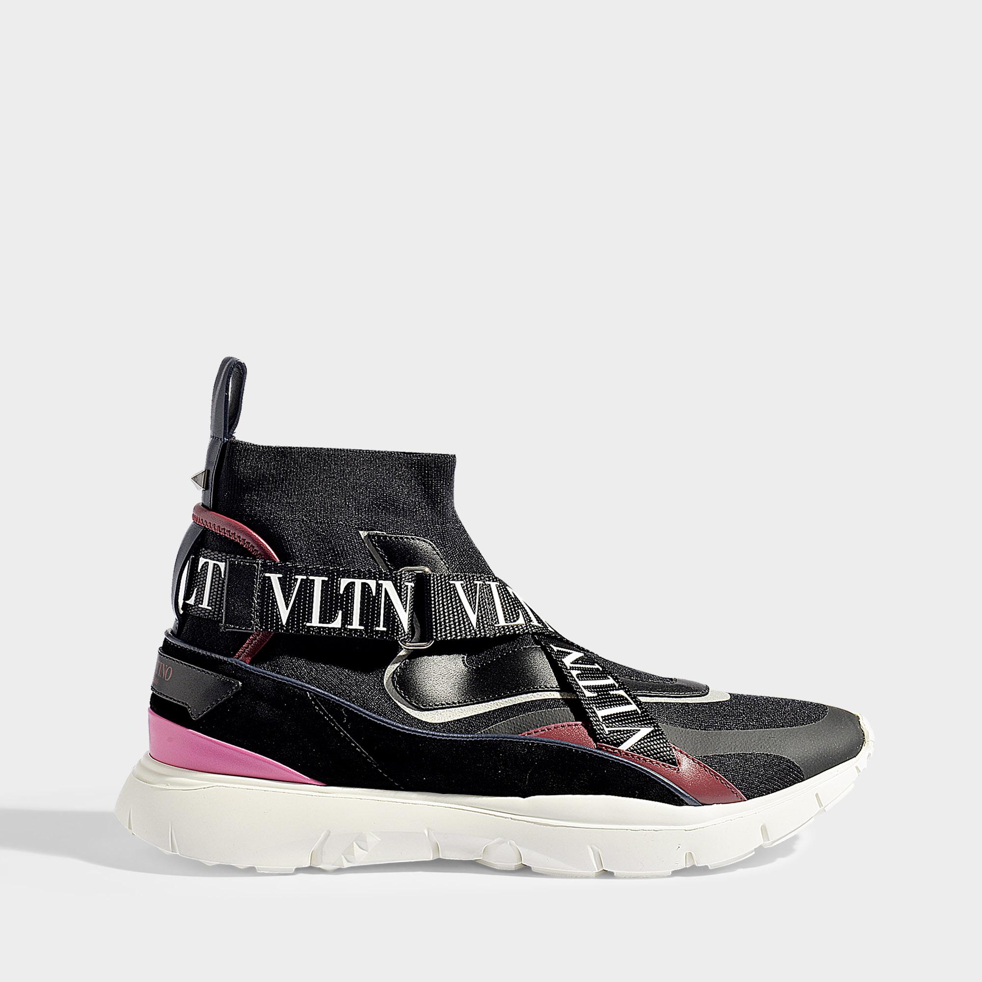In Black Elastic Hightop Heros Sneakers Valentino Multicolor Her nxTFX