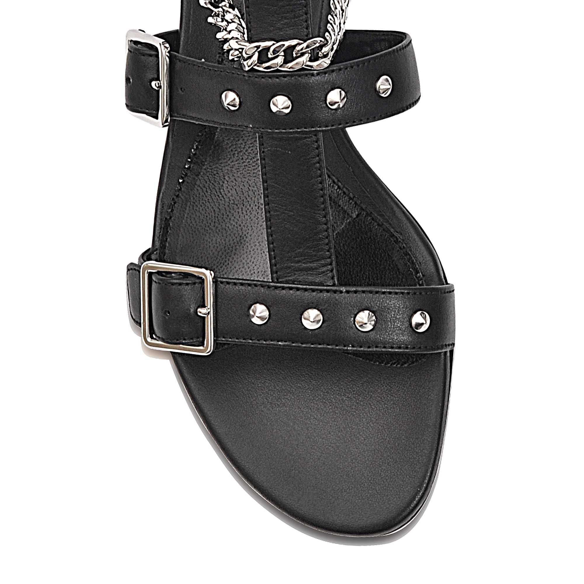 Lyst Alexander McQueen Flat Sandal  With Chains in Black