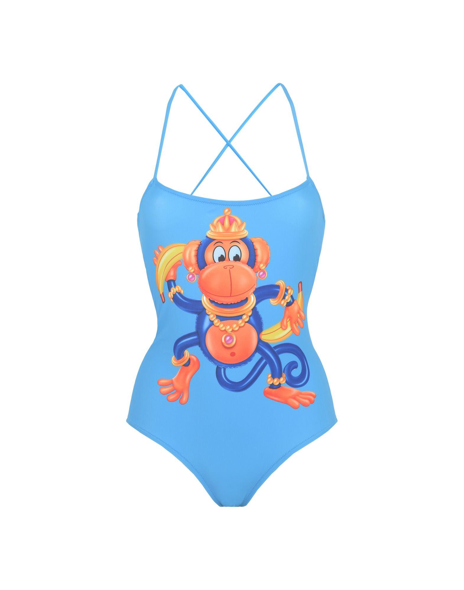 Moschino Monkey Printed Lycra Bathing Suit in Blue - Save 17% | Lyst