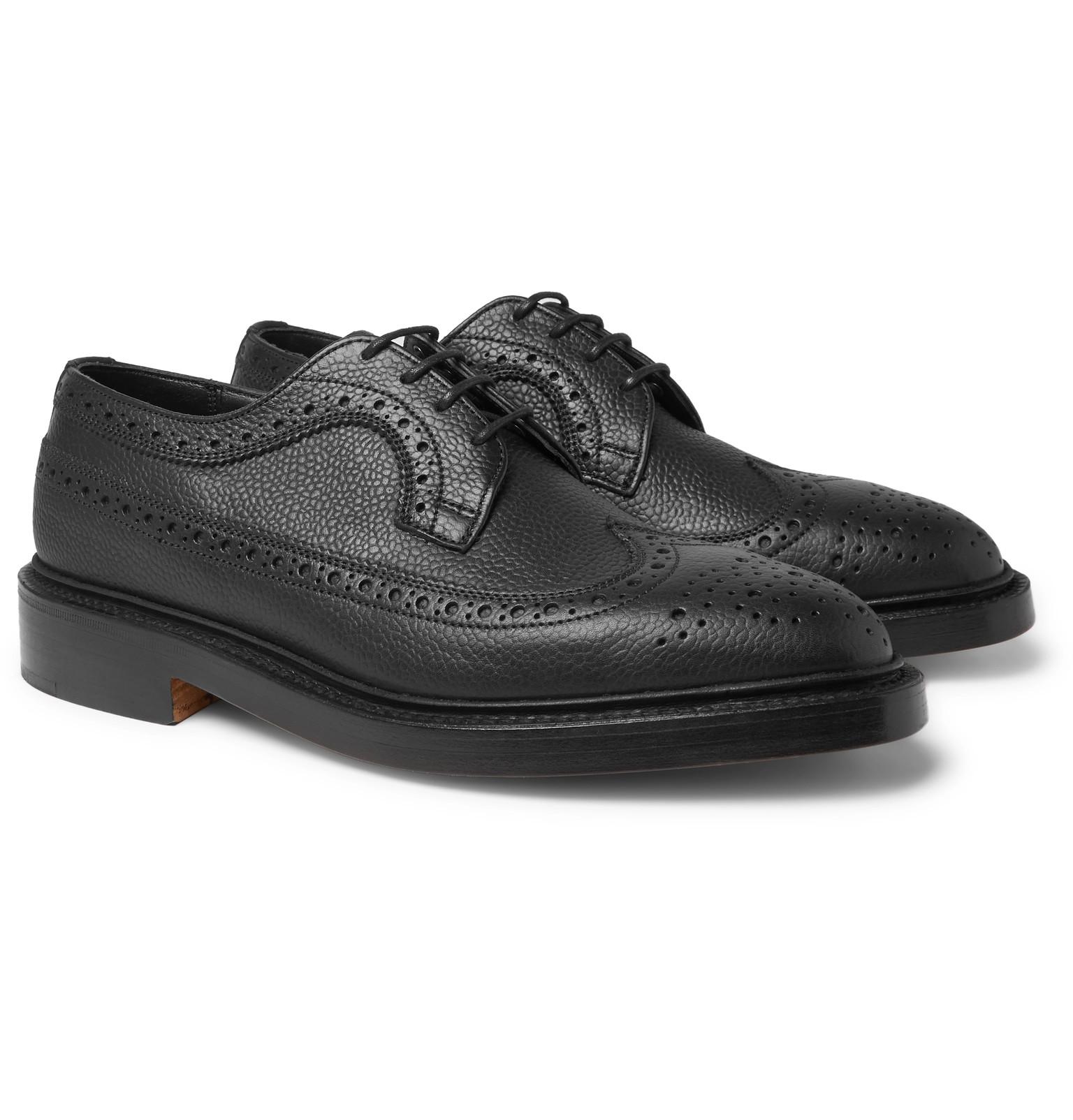 Lyst - Tricker'S Richard Pebble-grain Leather Longwing Brogues in Black ...