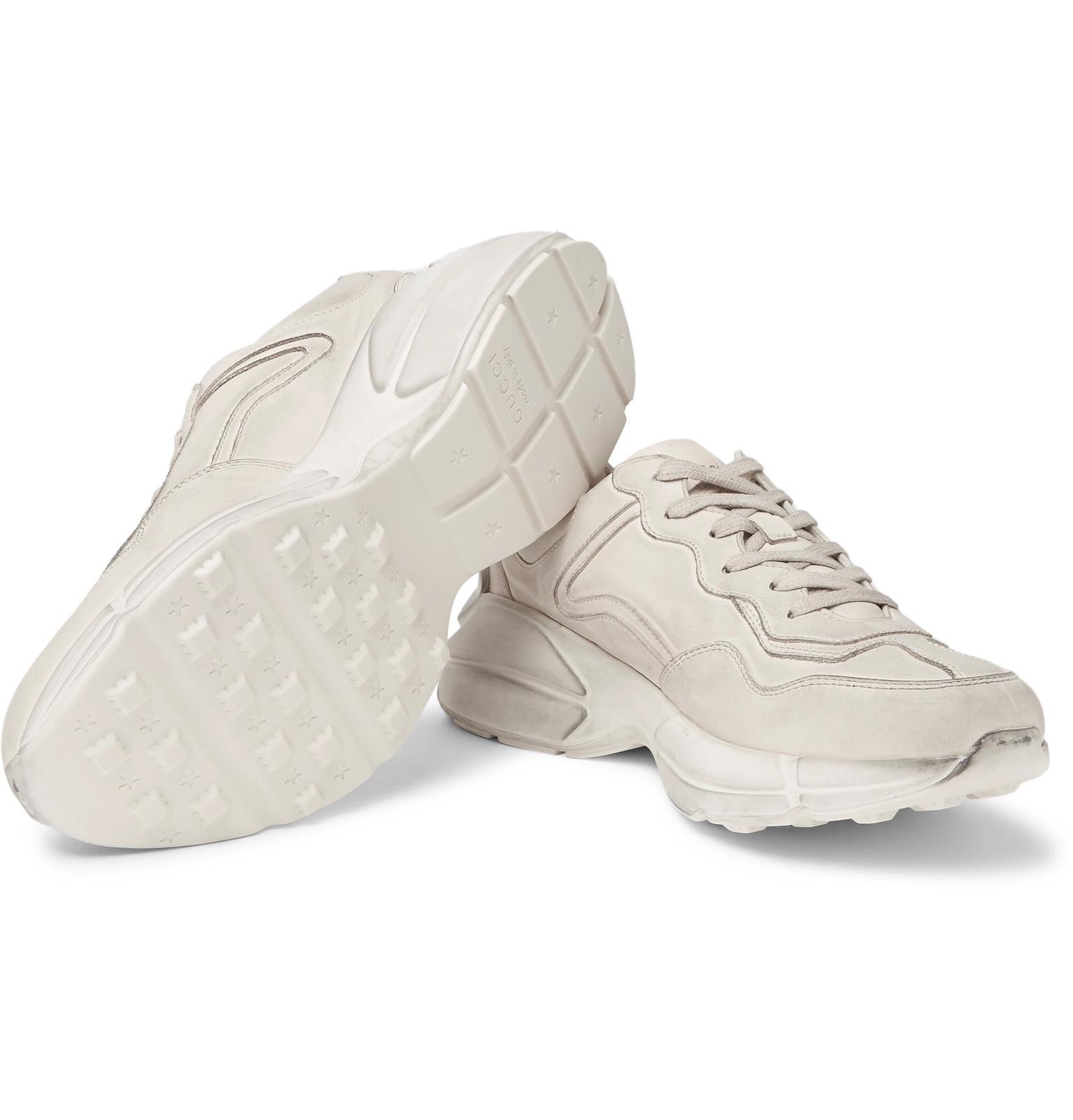 distressed gucci trainers