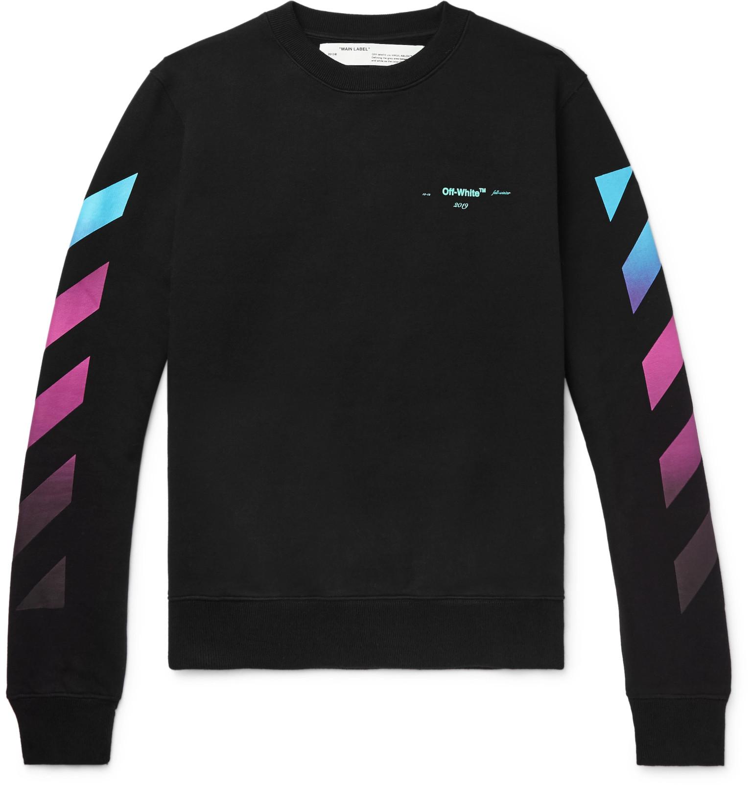 Logo Fleece Virgil Sweatshirt Back Co White Men's Abloh Off Cotton Jersey Black Print YqTWgH