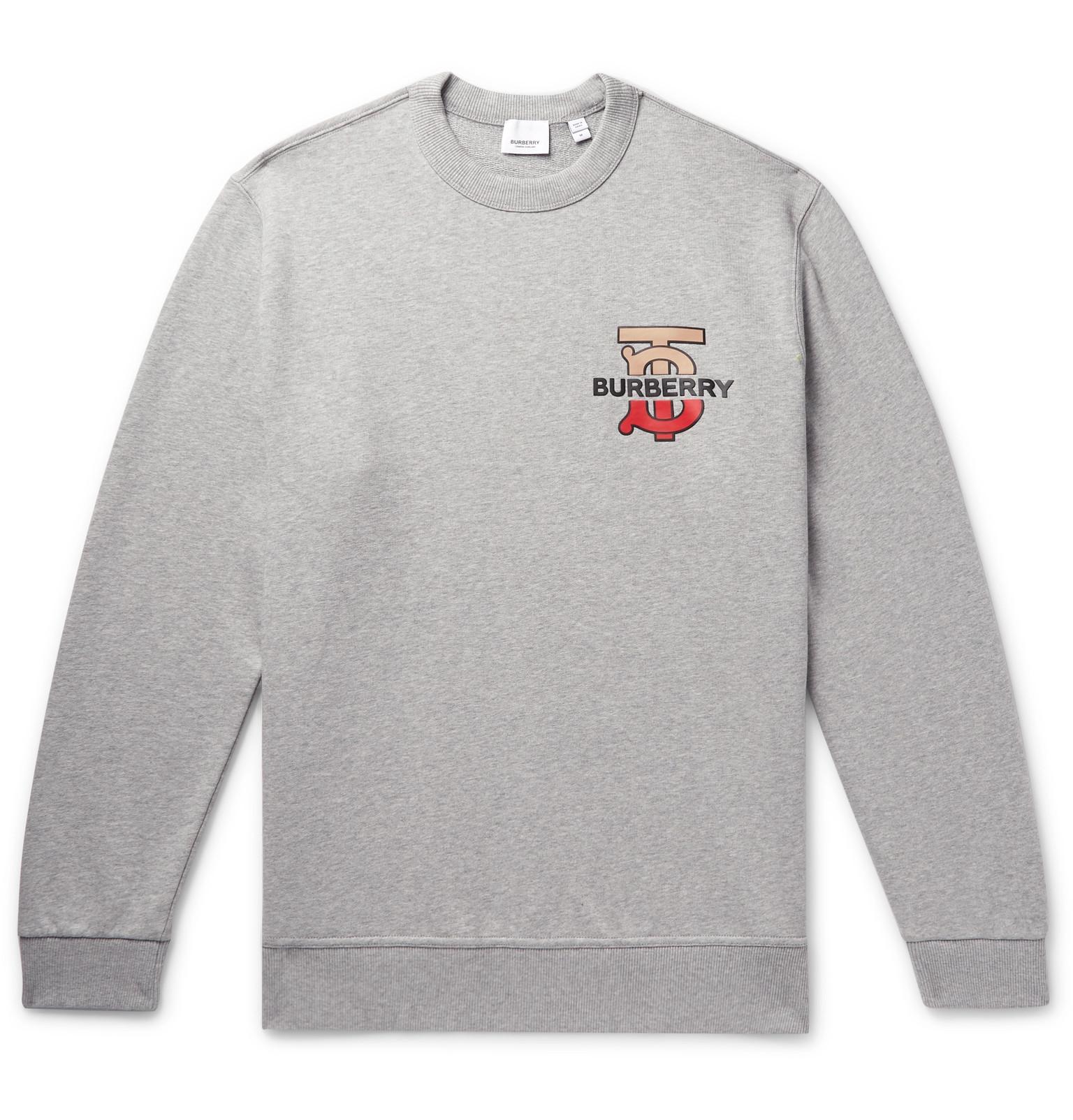 Burberry Logo-detailed Mélange Loopback Cotton-jersey Sweatshirt in ...