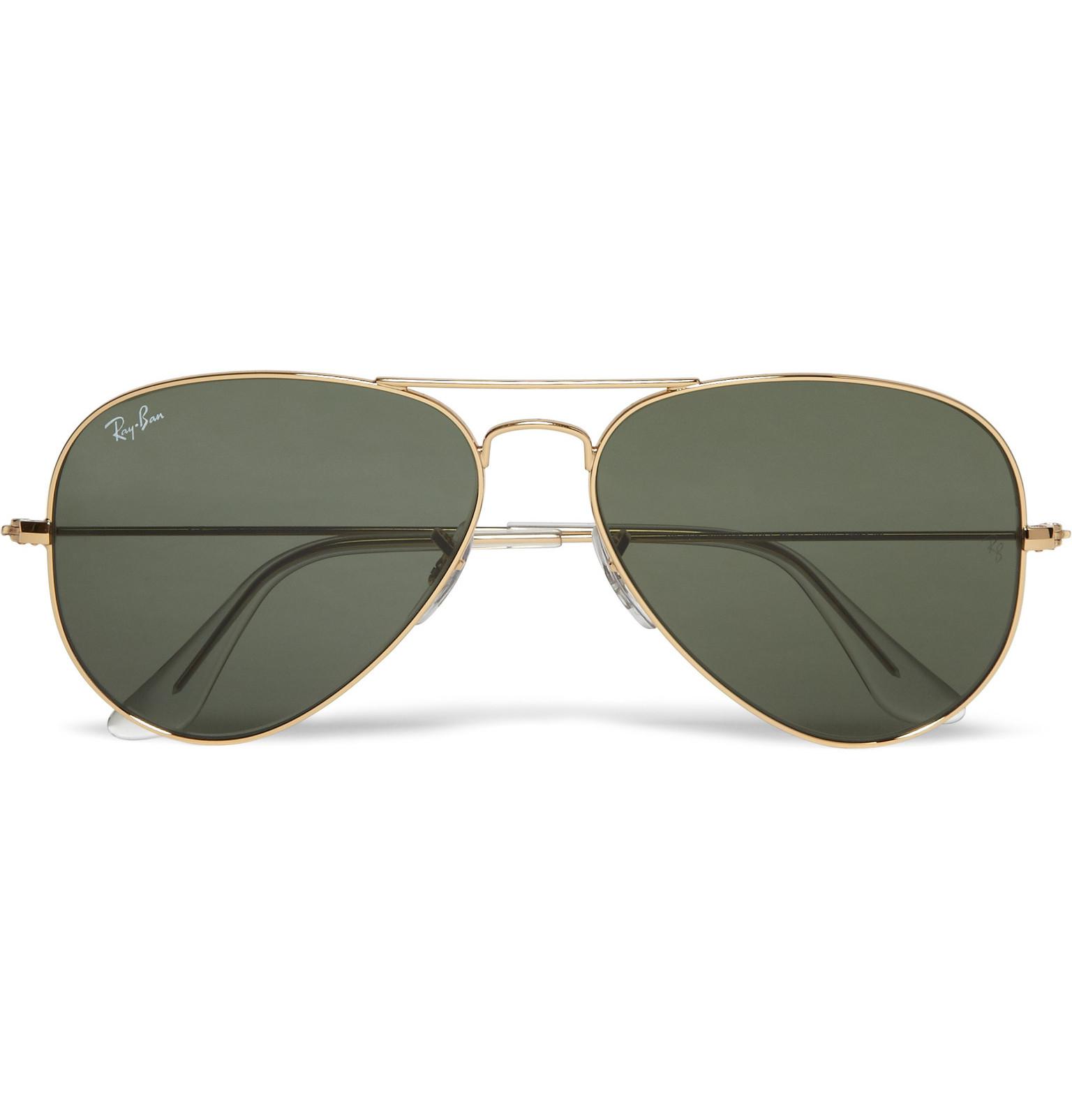 Ray-Ban Aviator Gold-tone Sunglasses in Metallic for Men - Lyst