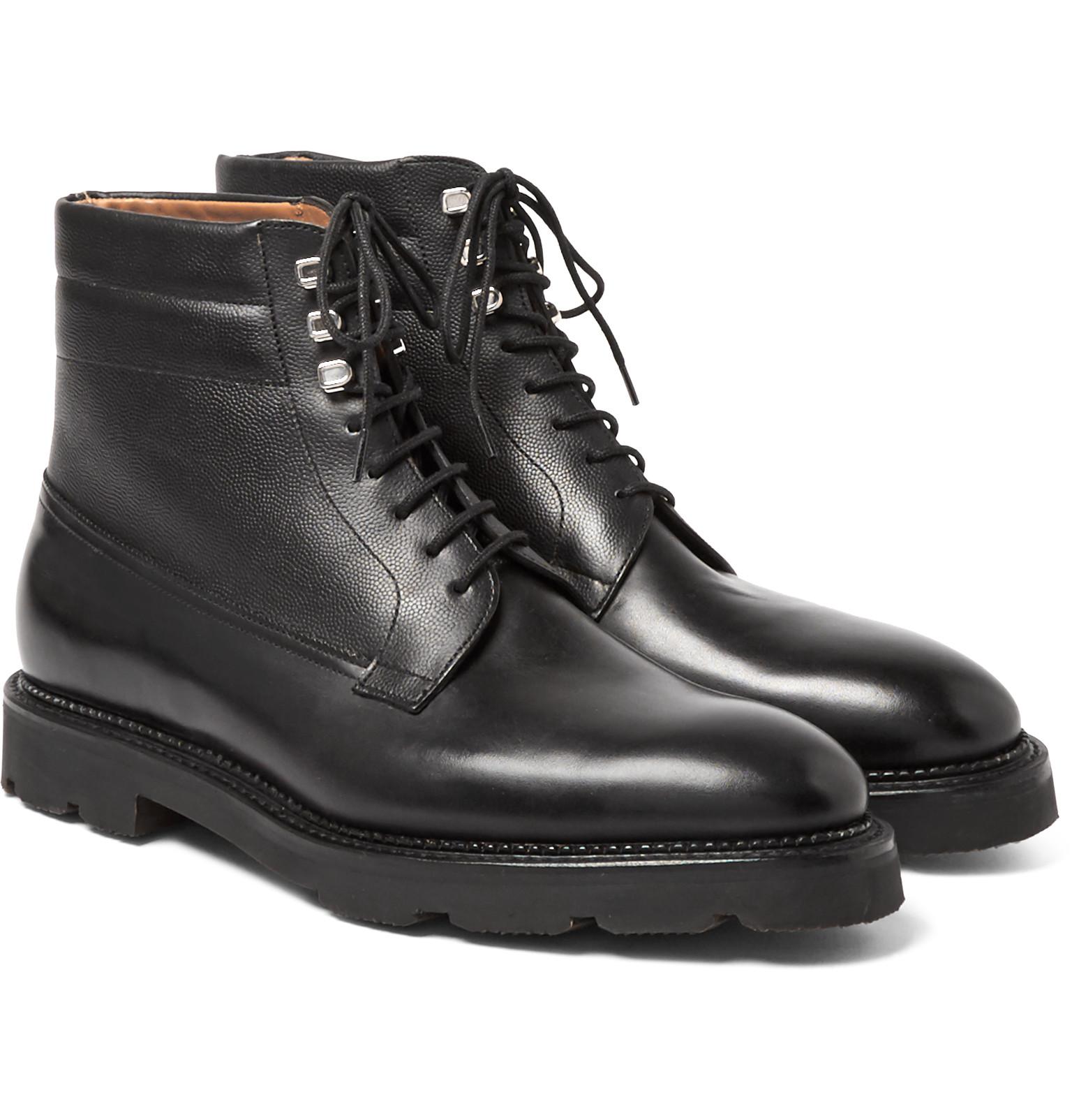 John Lobb Alder Leather Derby Boots in Black for Men - Lyst