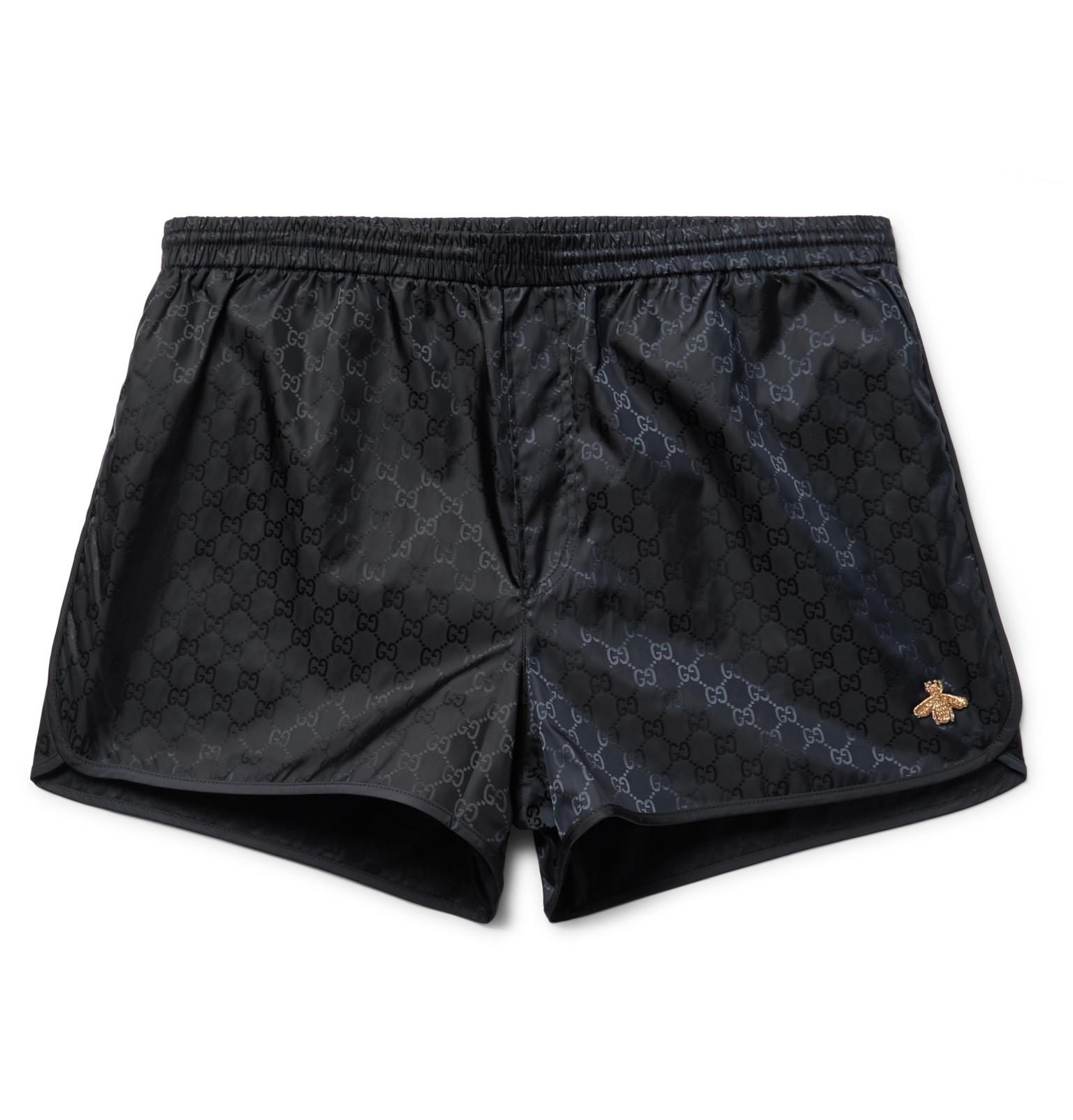 Lyst - Gucci Printed Short-length Swim Shorts in Blue for Men