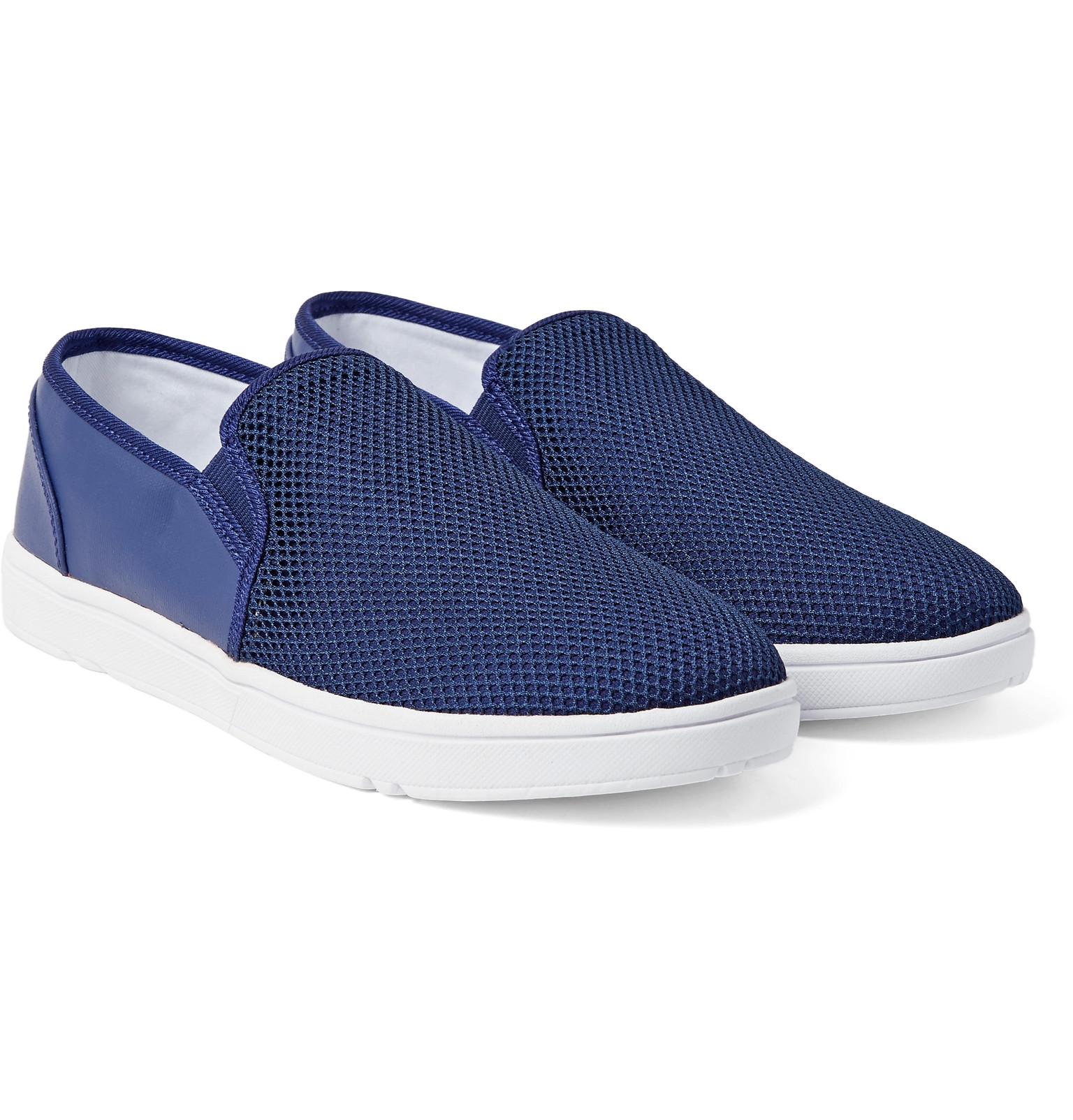 Orlebar brown Powell Mesh And Coated-canvas Slip-on Sneakers in Blue ...