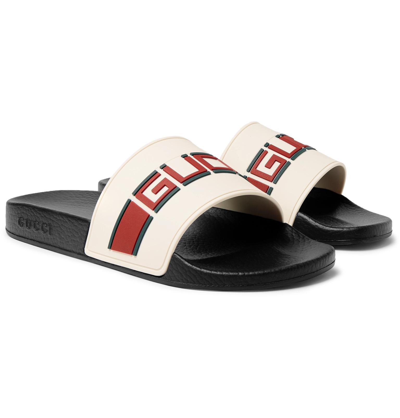 Gucci Logo-detailed Rubber Slides in White for Men - Save 4% - Lyst