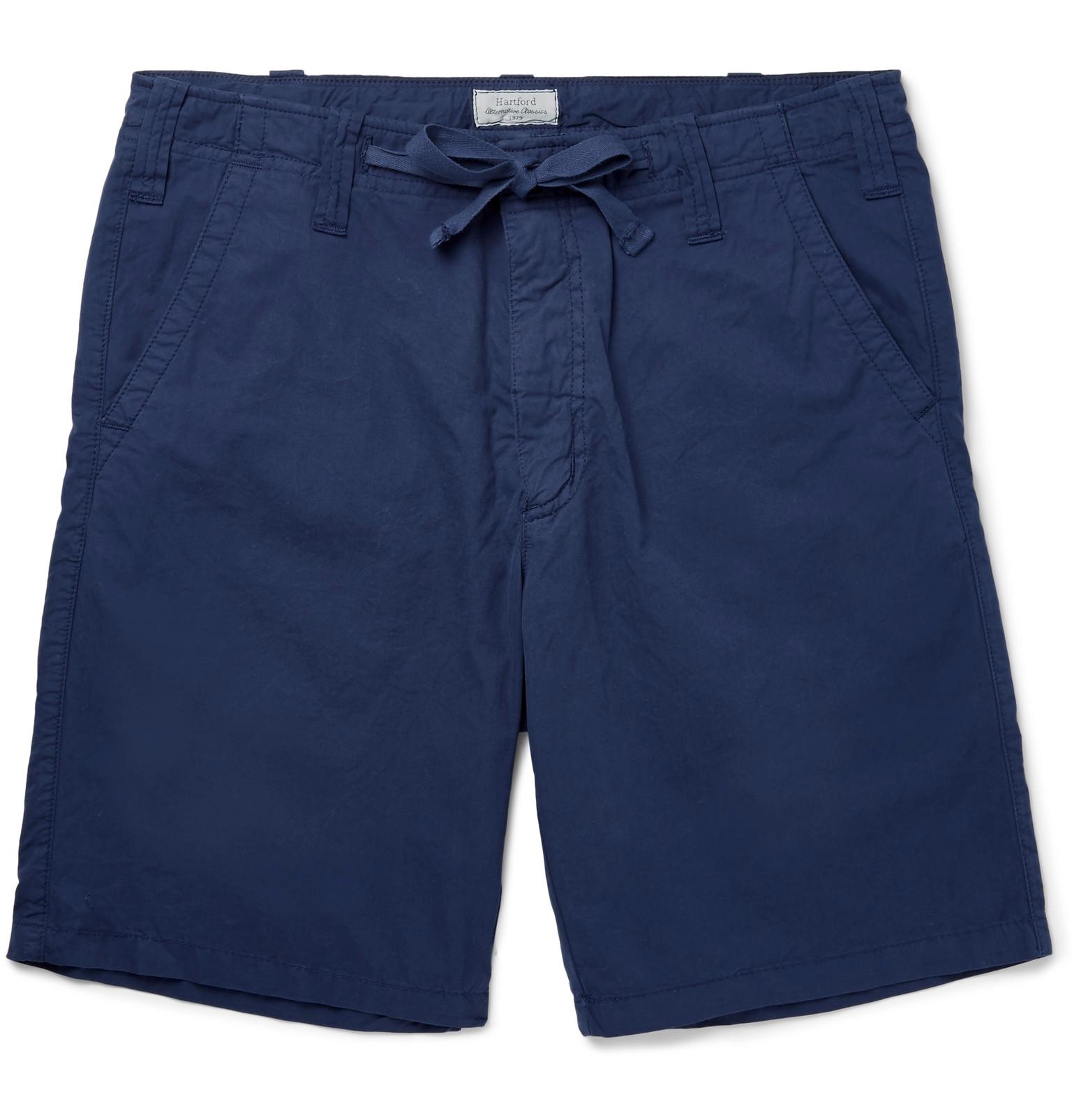 Lyst - Hartford Slim-fit Cotton Drawstring Shorts in Blue for Men