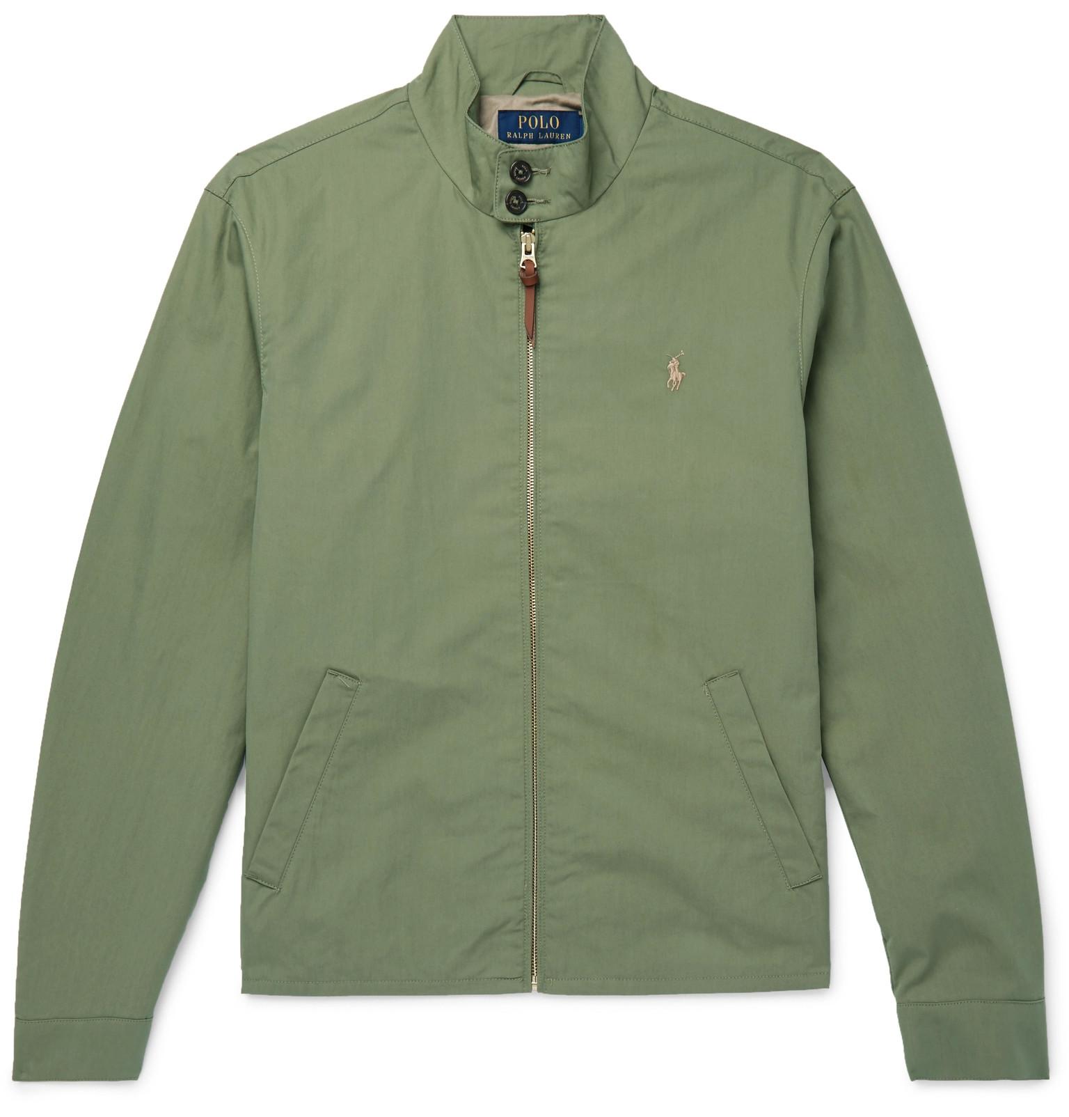Lyst - Polo Ralph Lauren Cotton-blend Twill Harrington Jacket in Green ...
