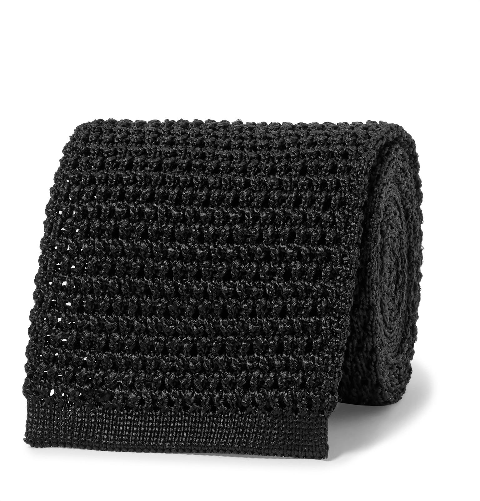 Tom Ford 7.5cm Knitted Silk Tie in Black for Men - Lyst