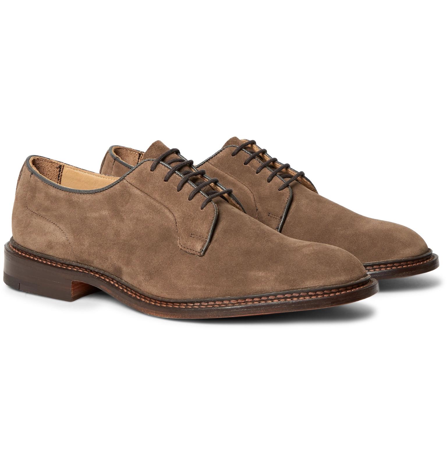 Tricker's Robert Suede Derby Shoes in Brown for Men | Lyst