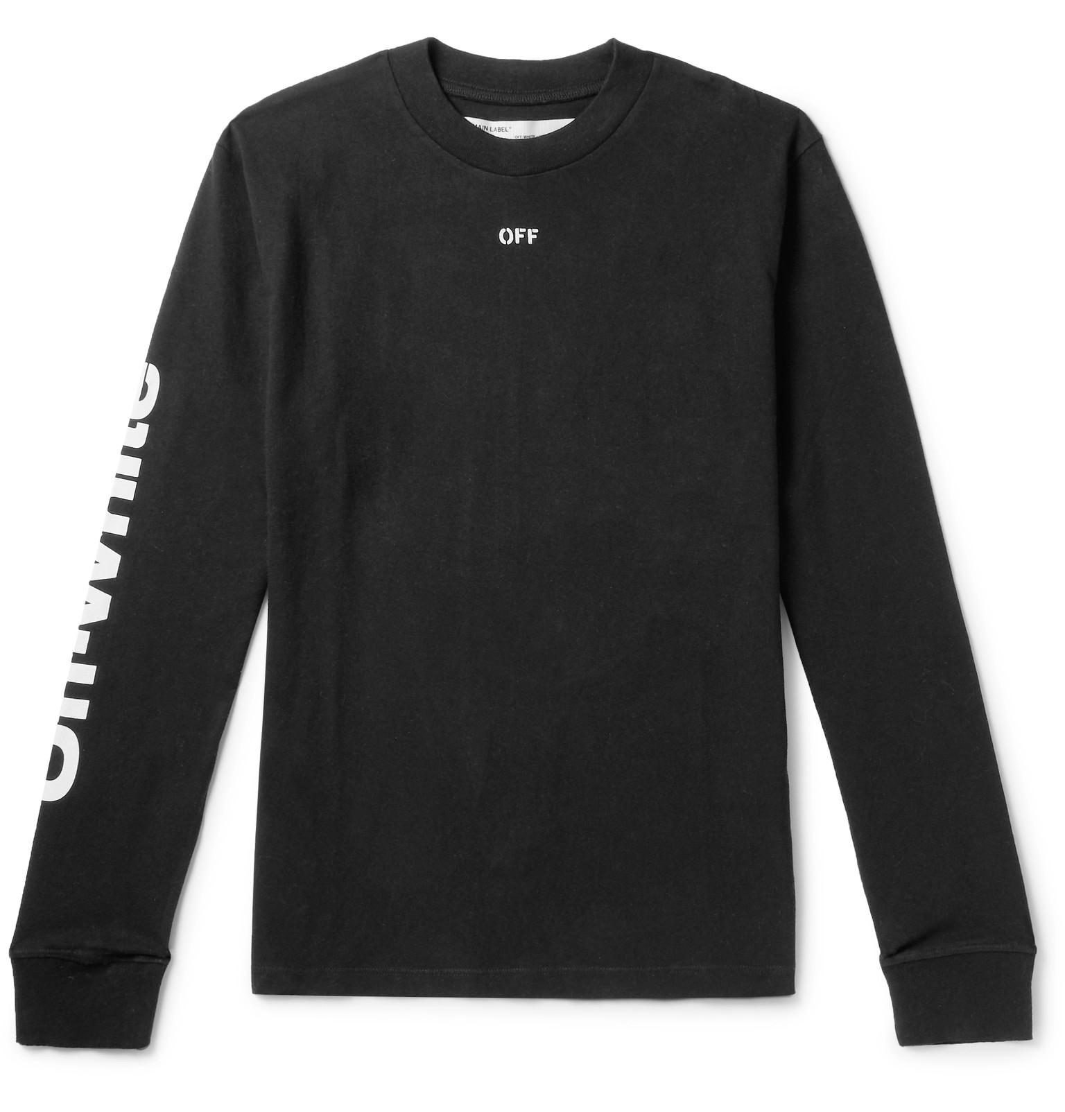 Lyst - Off-White c/o Virgil Abloh Logo-print Cotton-jersey T-shirt in Black for Men - Save 9%