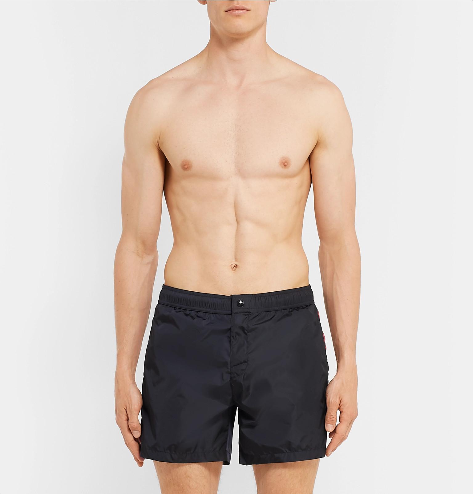 Lyst Moncler Grosgraintrimmed Swim Shorts in Blue for Men