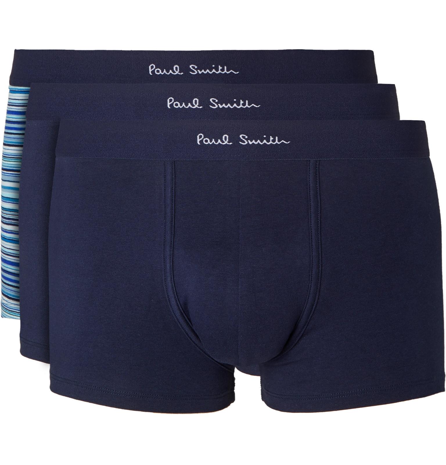 Paul Smith Three-pack Stretch-cotton Boxer Briefs in Blue for Men - Lyst