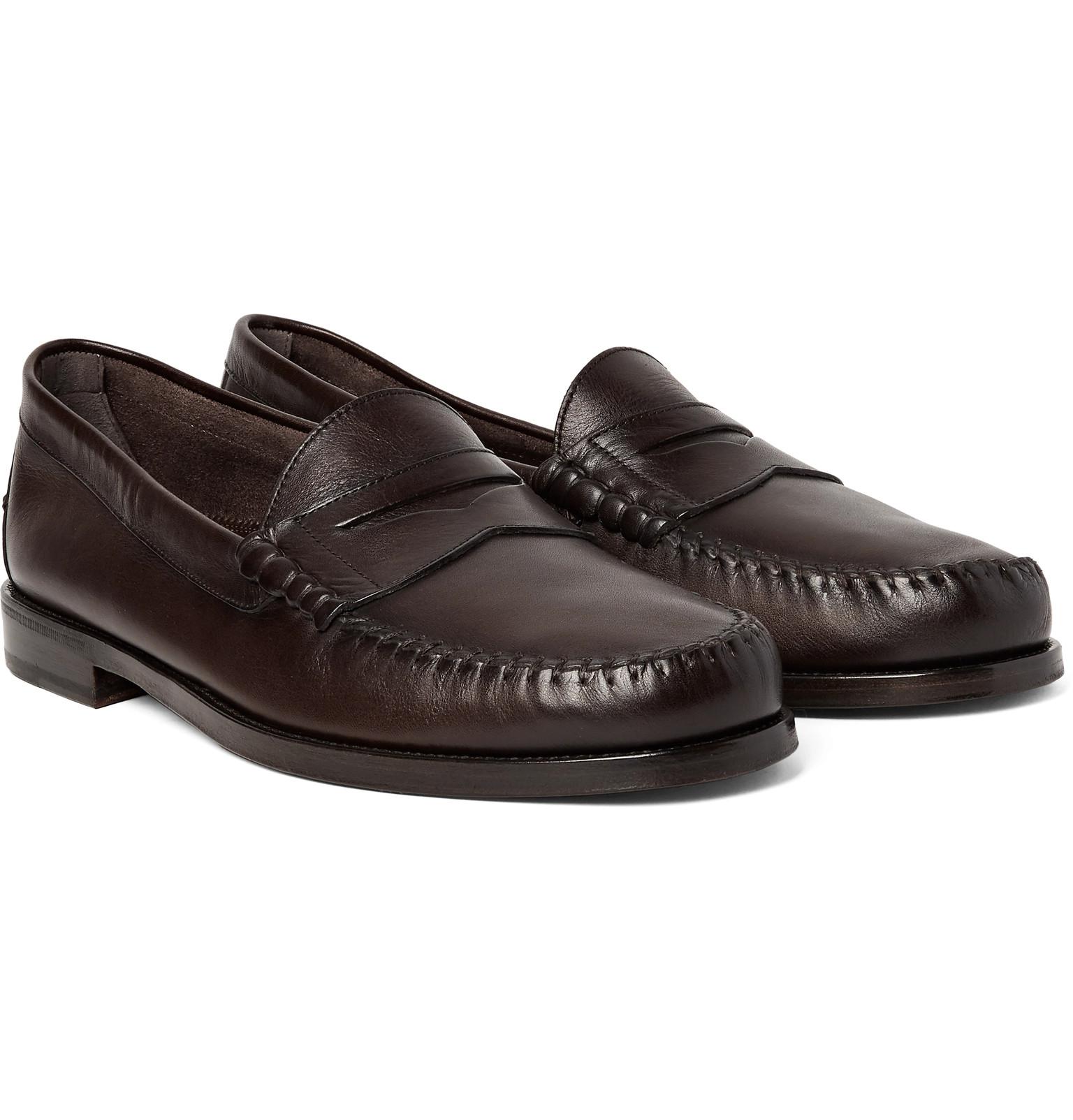 Lyst - Tom Ford Crewe Leather Penny Loafers in Brown for Men