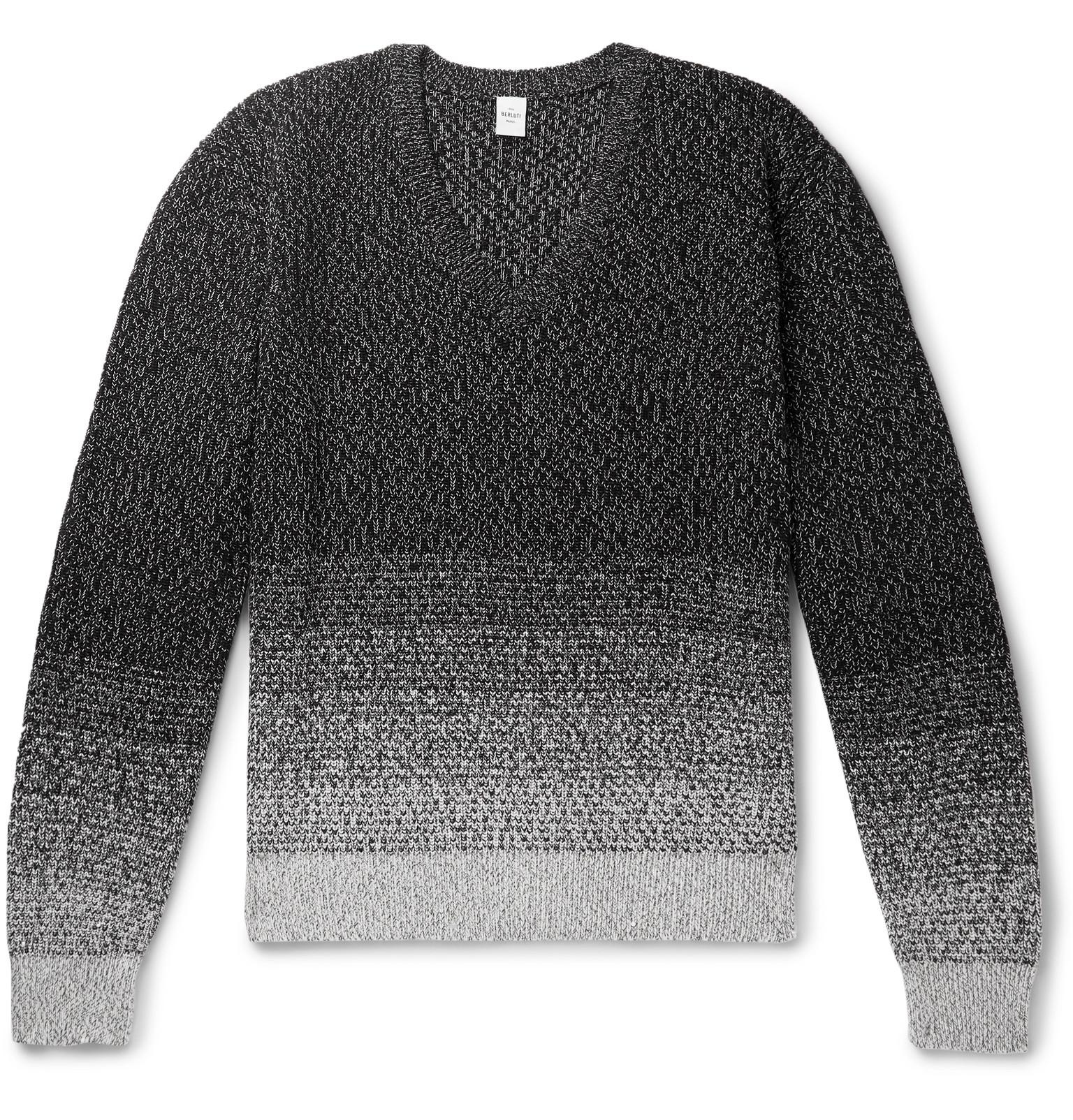 Berluti Cotton And Mulberry Silk-blend Sweater in Black for Men - Save ...