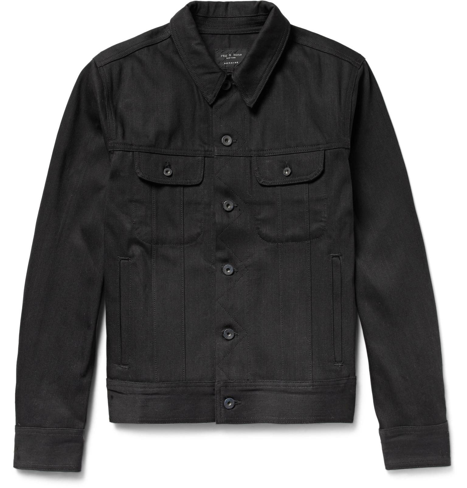 Rag & Bone Selvedge Denim Jacket in Black for Men - Lyst