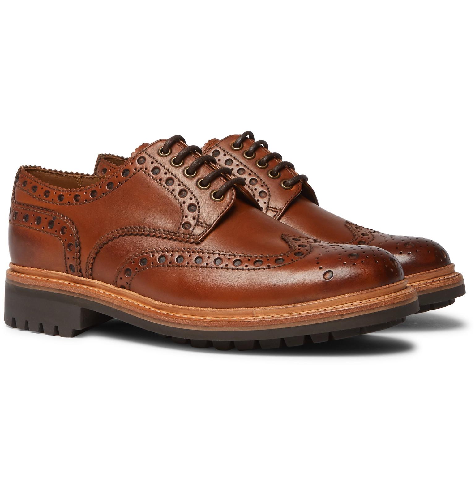 grenson leather wingtip sneakers