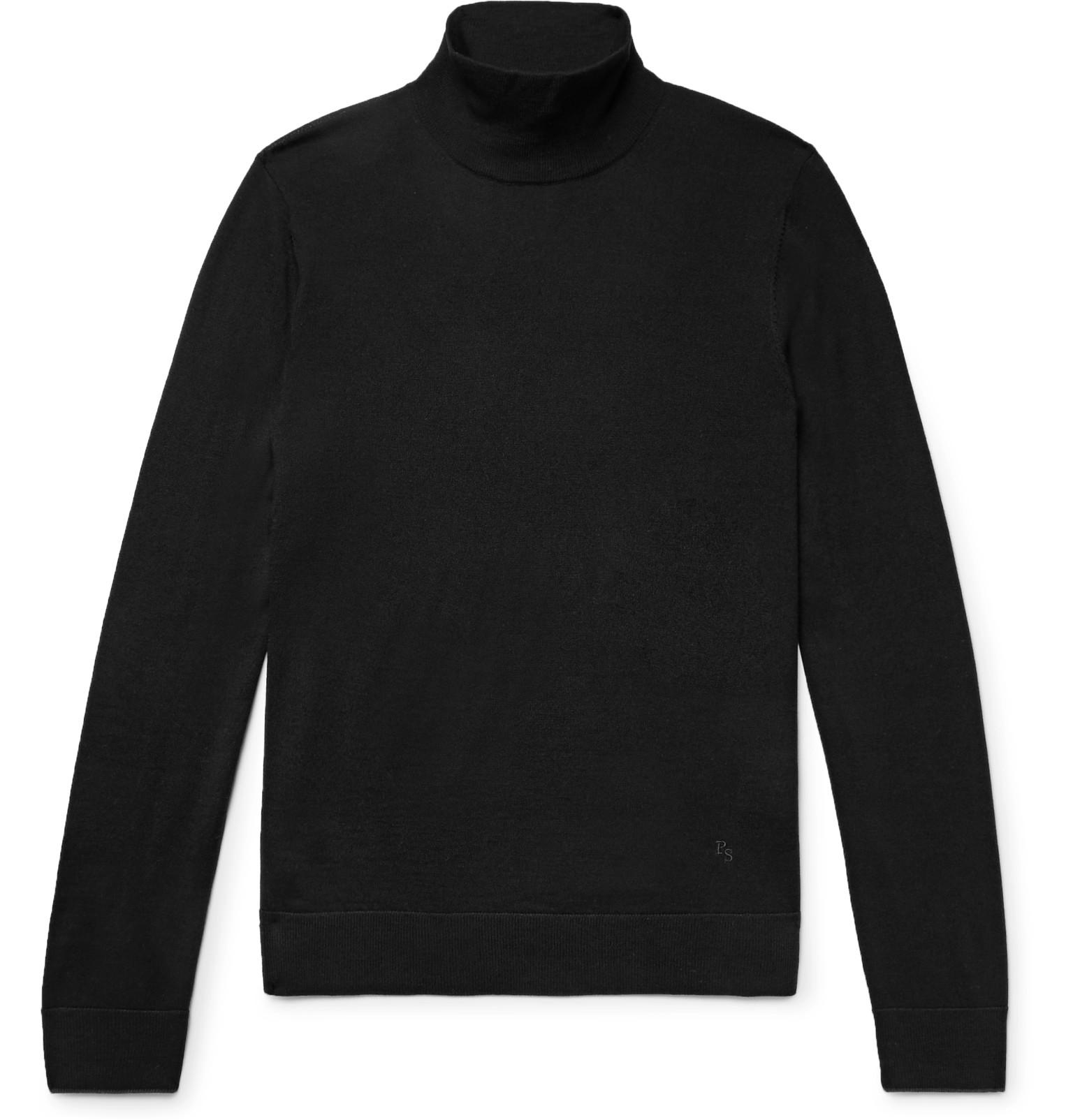 Smith Sweater Black Rollneck Wool Merino Men's Ps By Paul qxwFFg