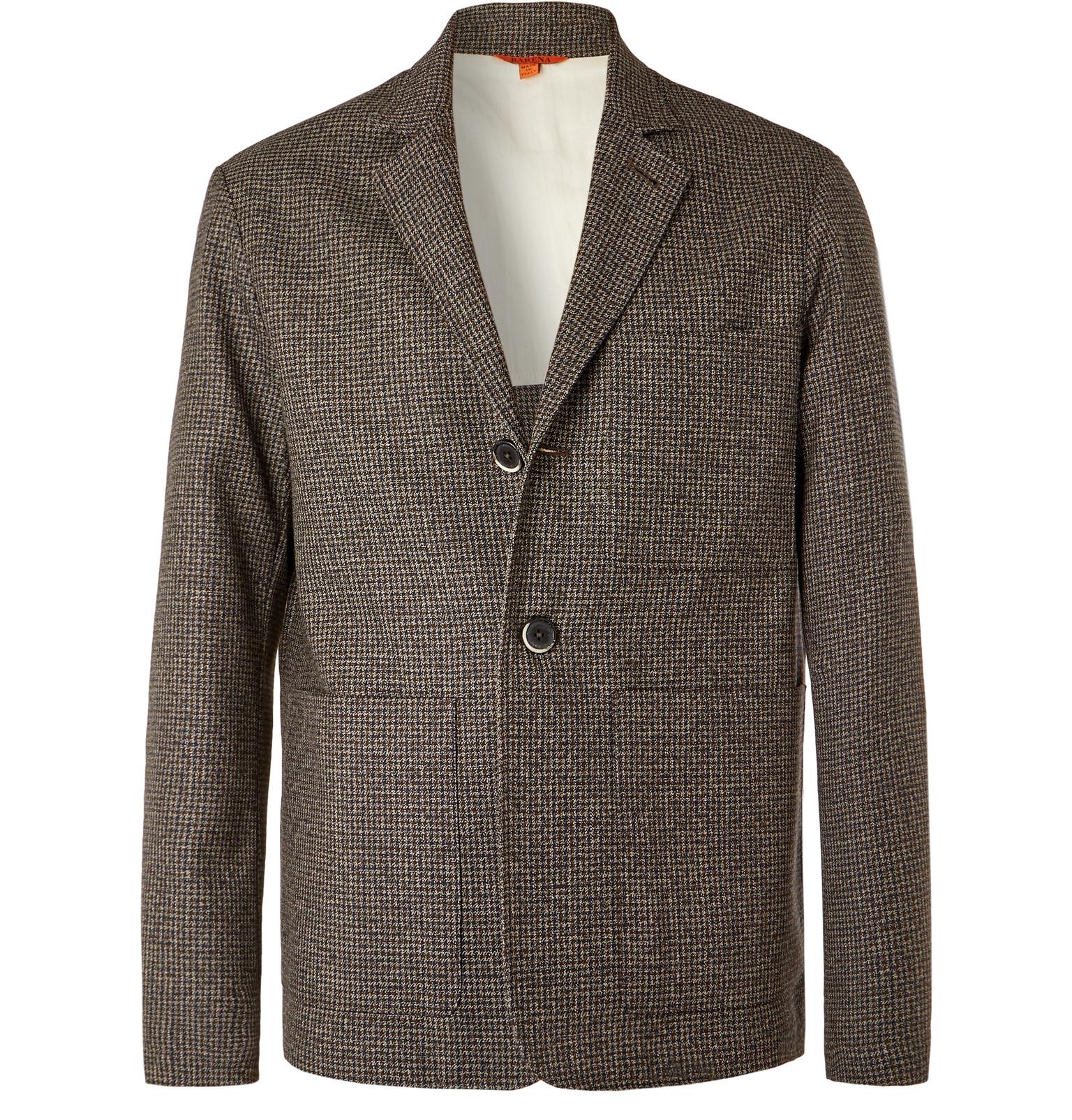 Barena Brown Unstructured Puppytooth Wool Suit Jacket in Brown for Men ...