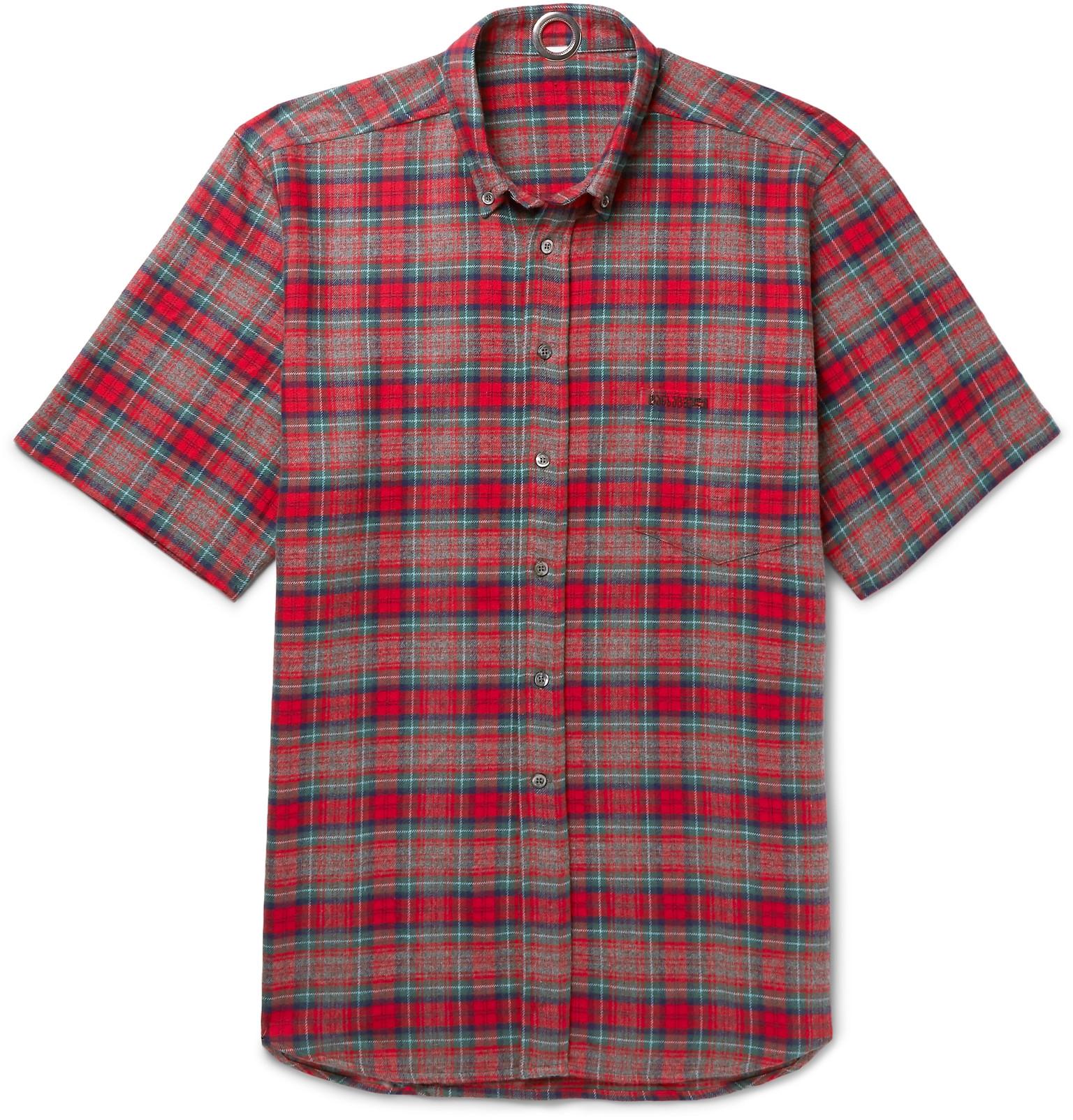 Lyst - Vetements Oversized Button-down Collar Checked Cotton-flannel ...