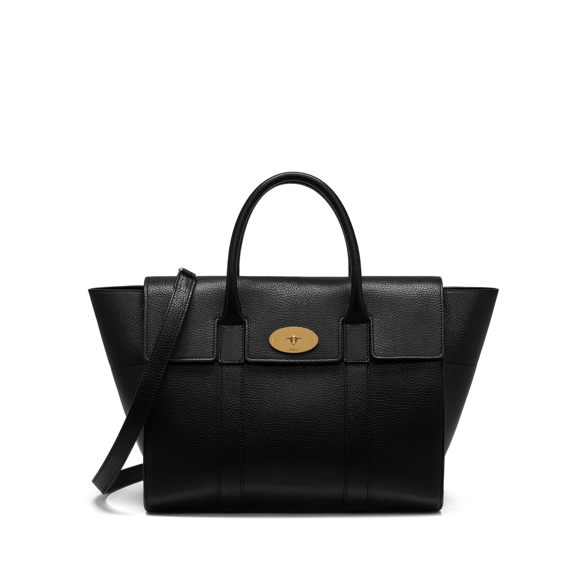 Lyst - Mulberry Bayswater With Strap In Black Small Classic Grain in Black