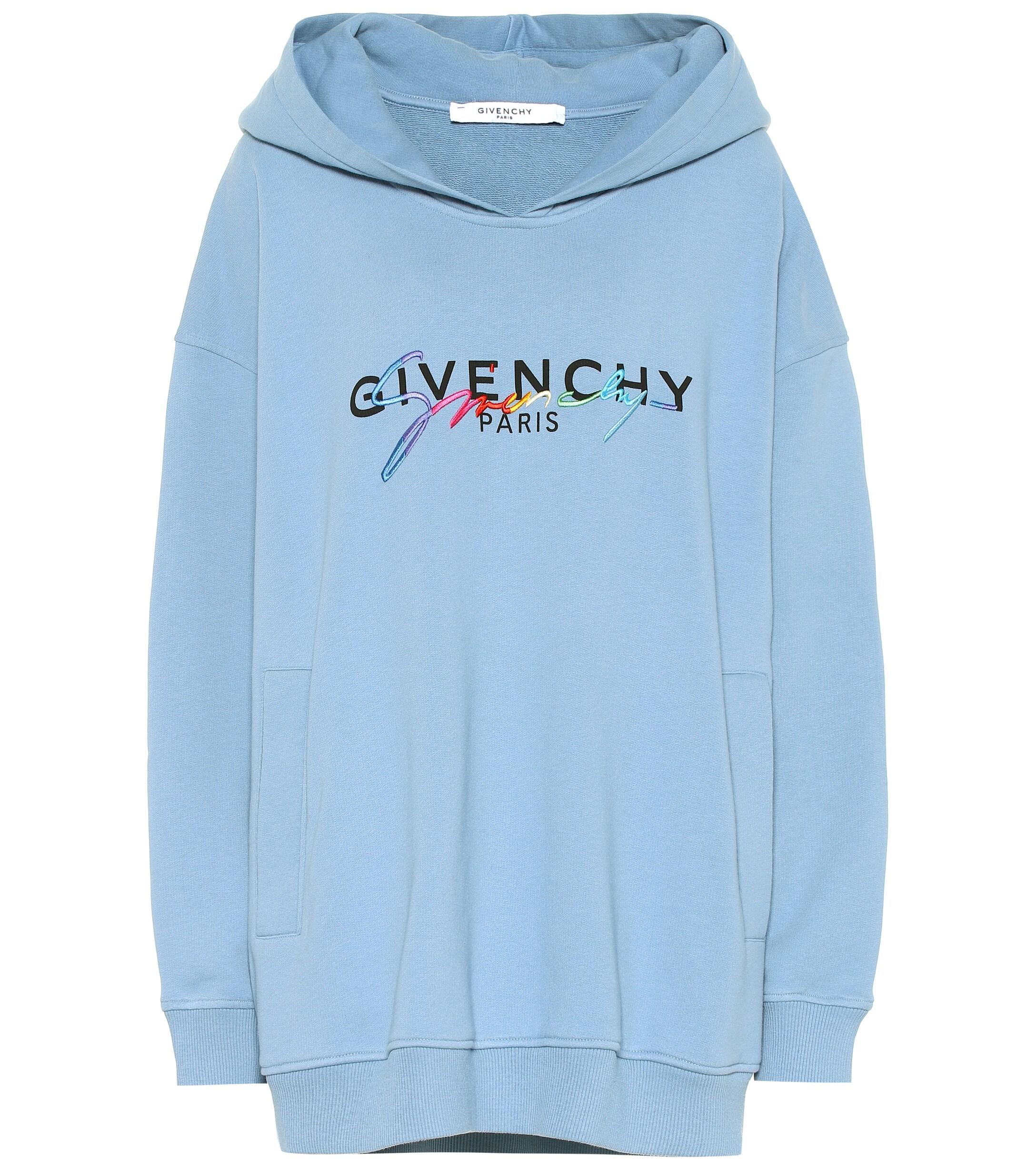 Givenchy Logo Cotton Hoodie in Blue - Save 1% - Lyst