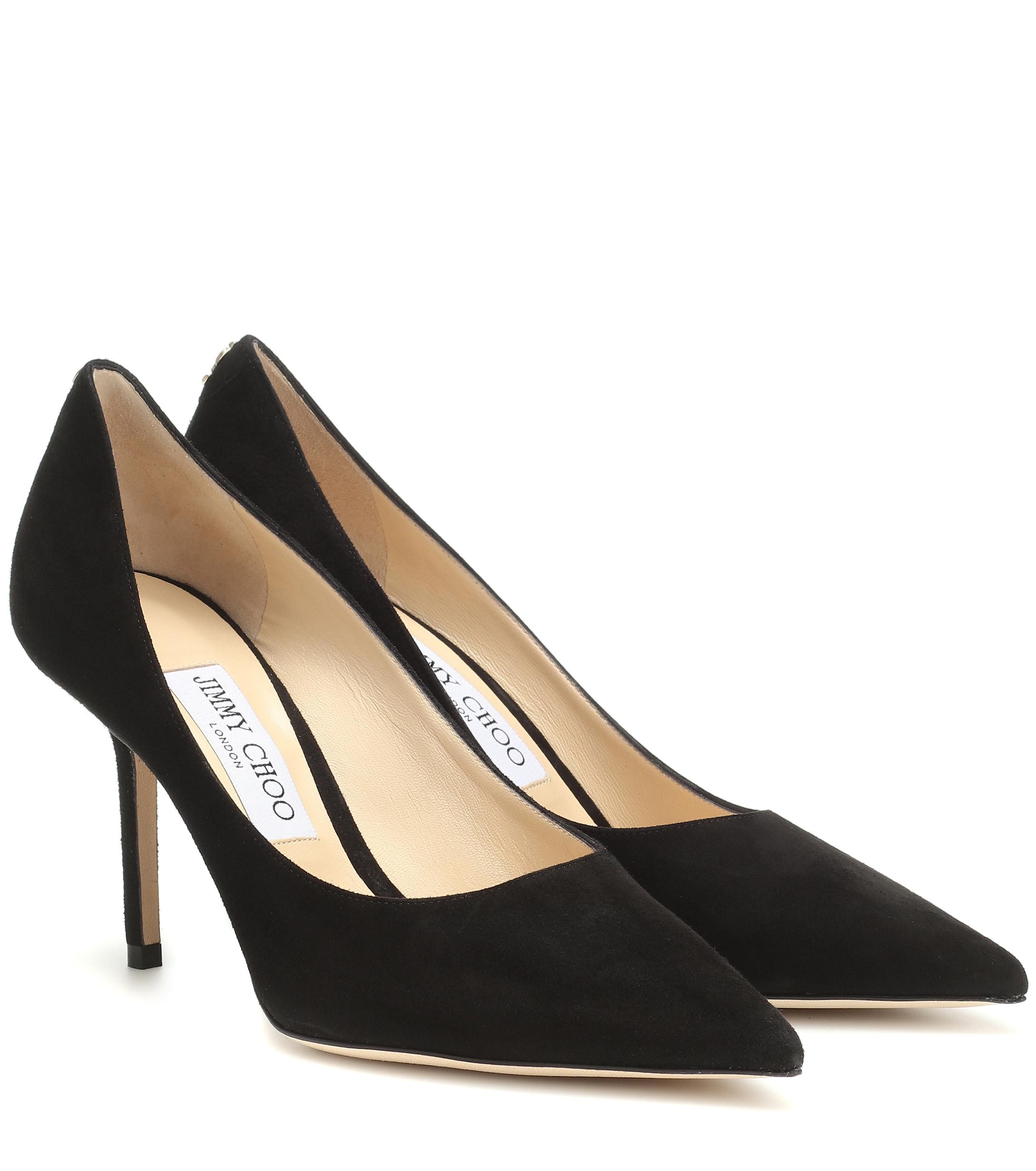 Jimmy Choo Love 85 Suede Pumps in Black - Lyst