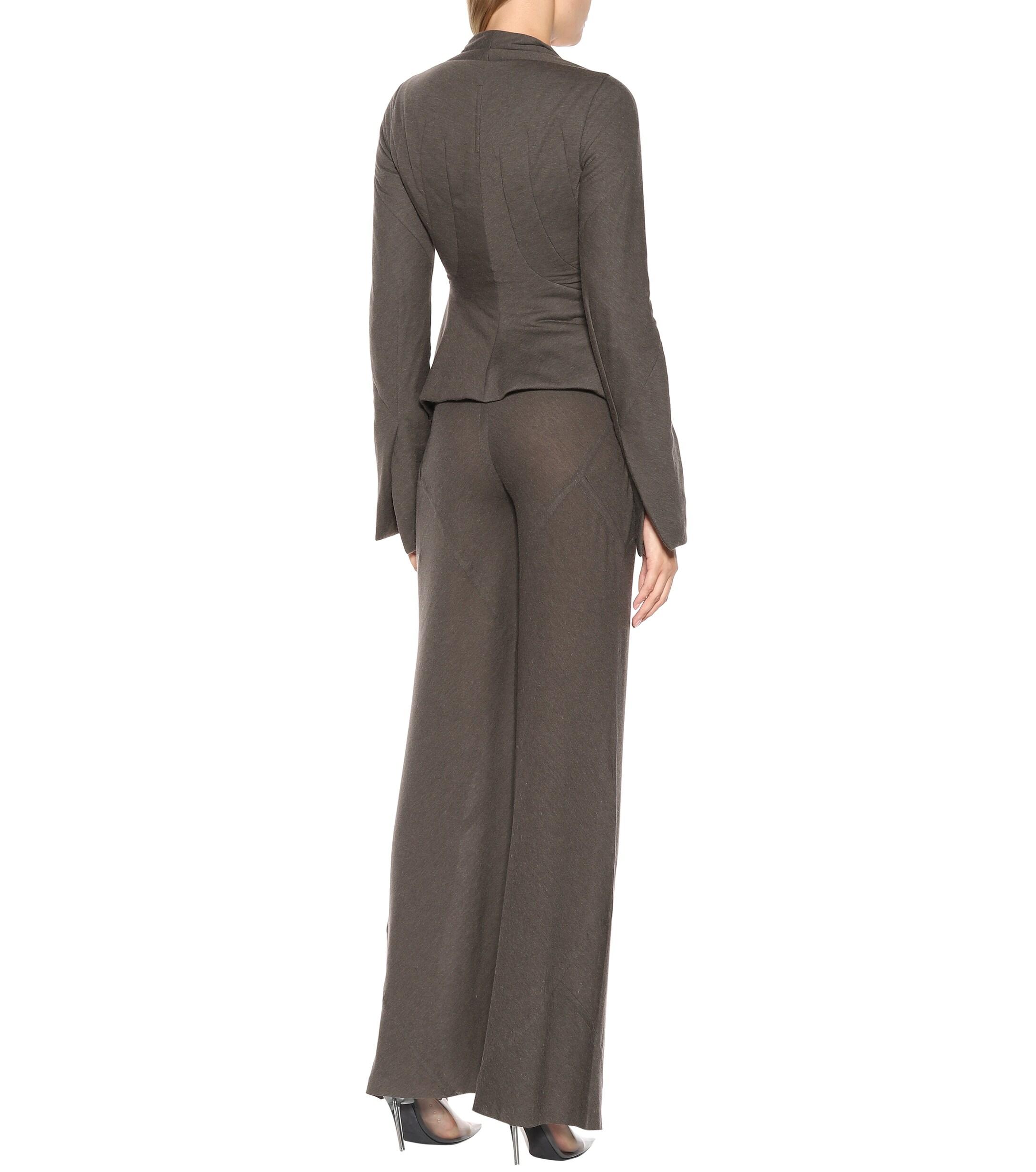 Rick Owens Wool Lilies Jersey Wrap Top in Green Lyst