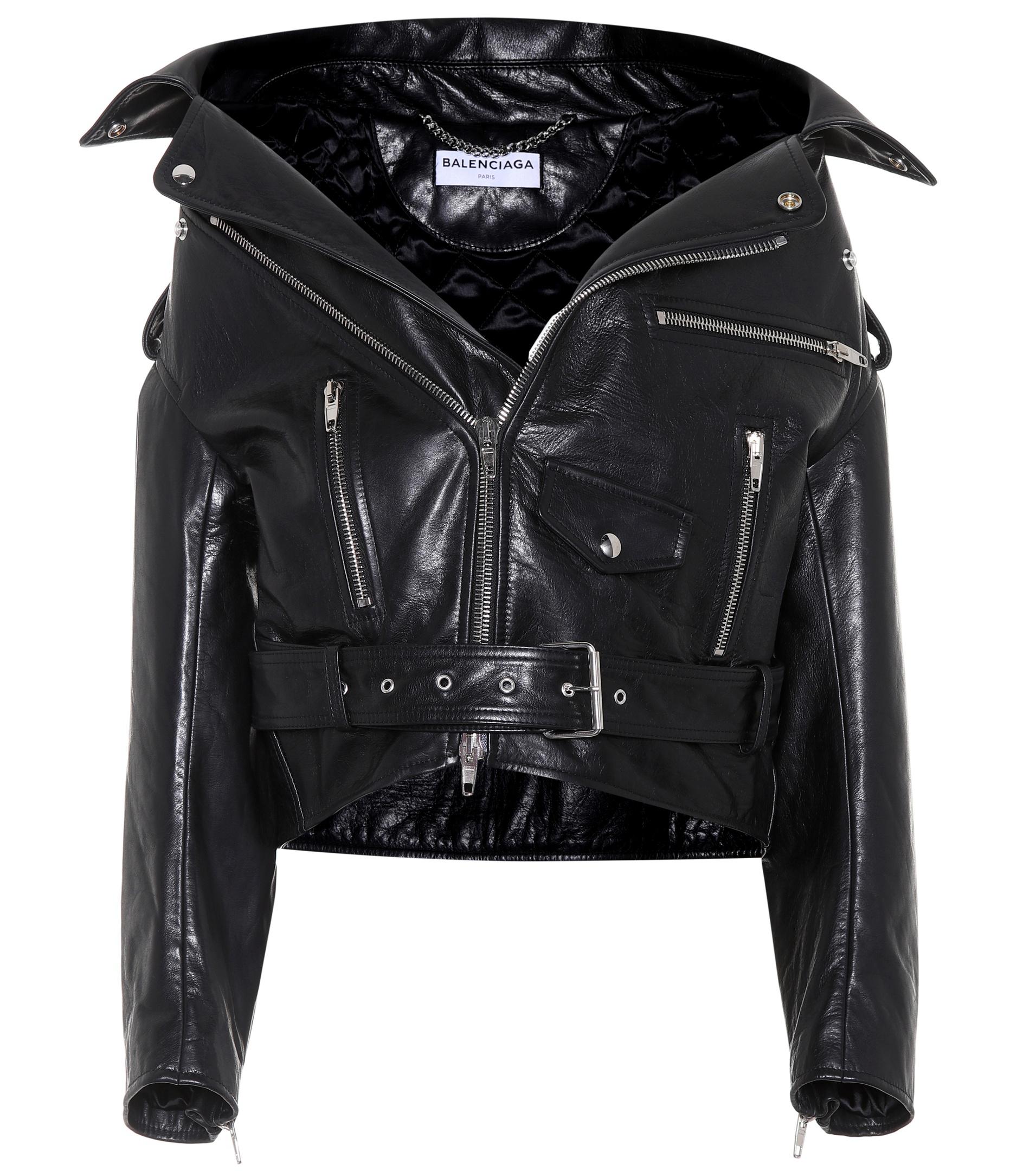 Lyst - Balenciaga Leather Biker Jacket in Black