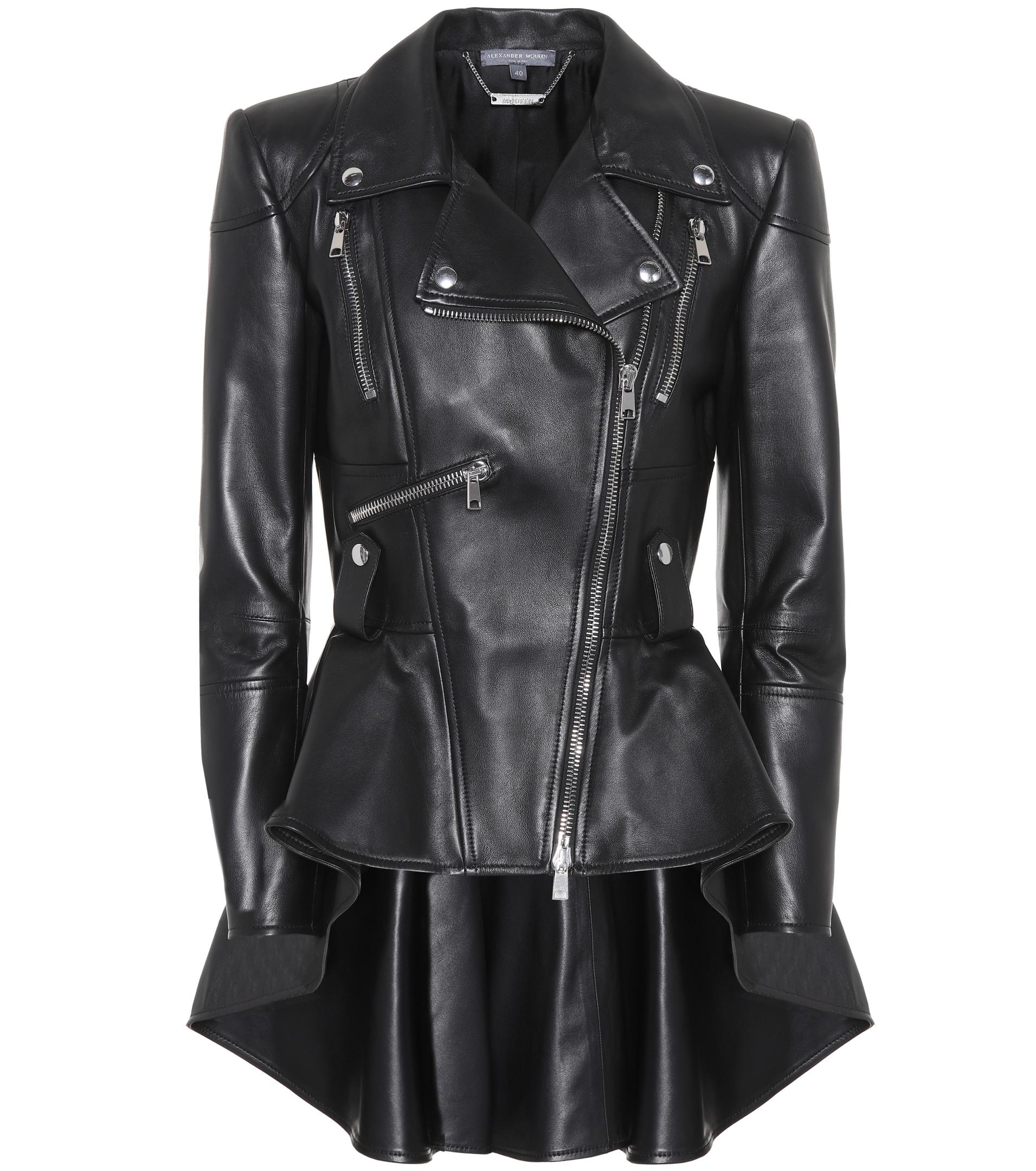 Lyst - Alexander Mcqueen Leather Jacket in Black