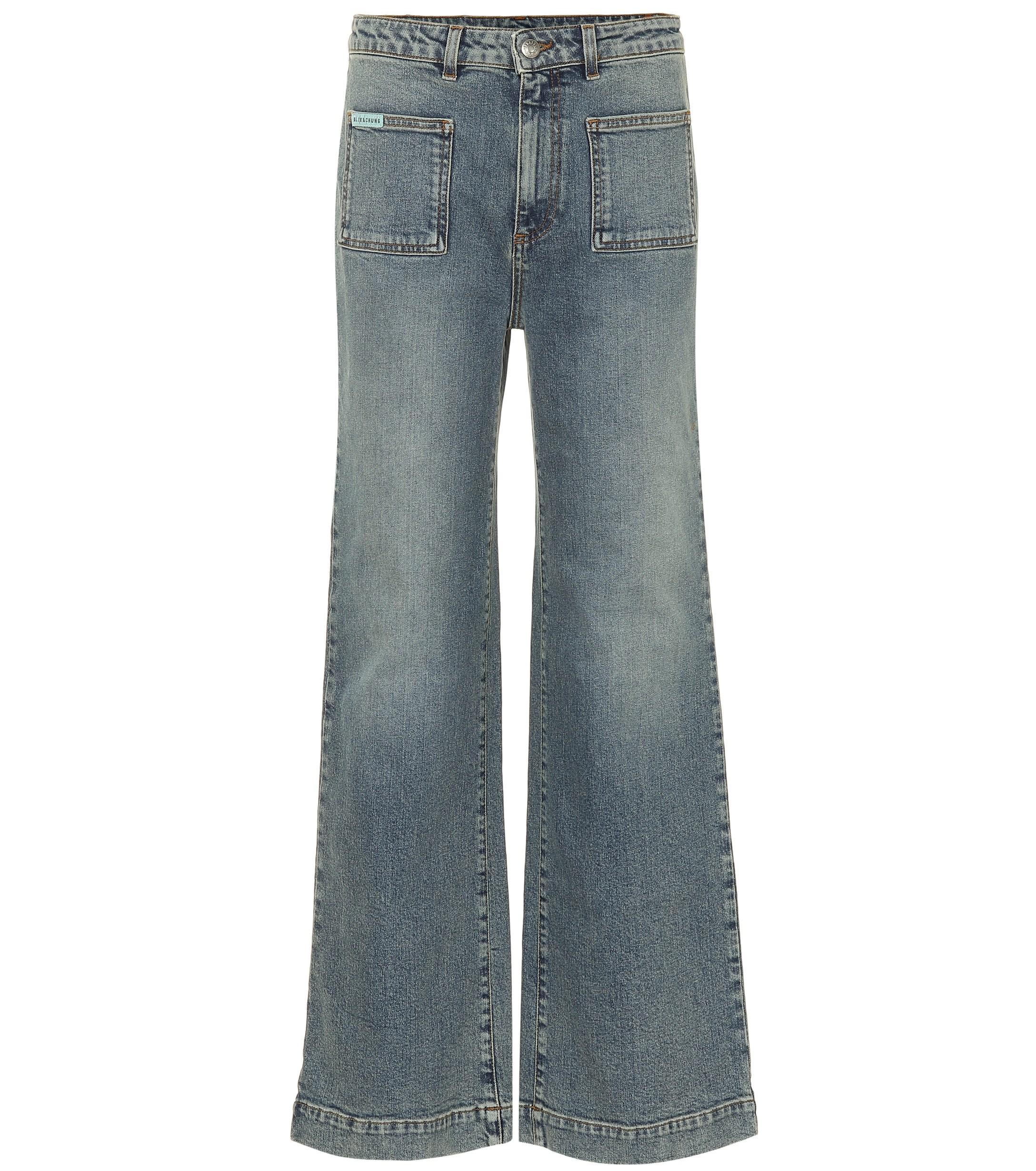 Lyst - ALEXACHUNG Mid-rise Wide-leg Jeans in Blue