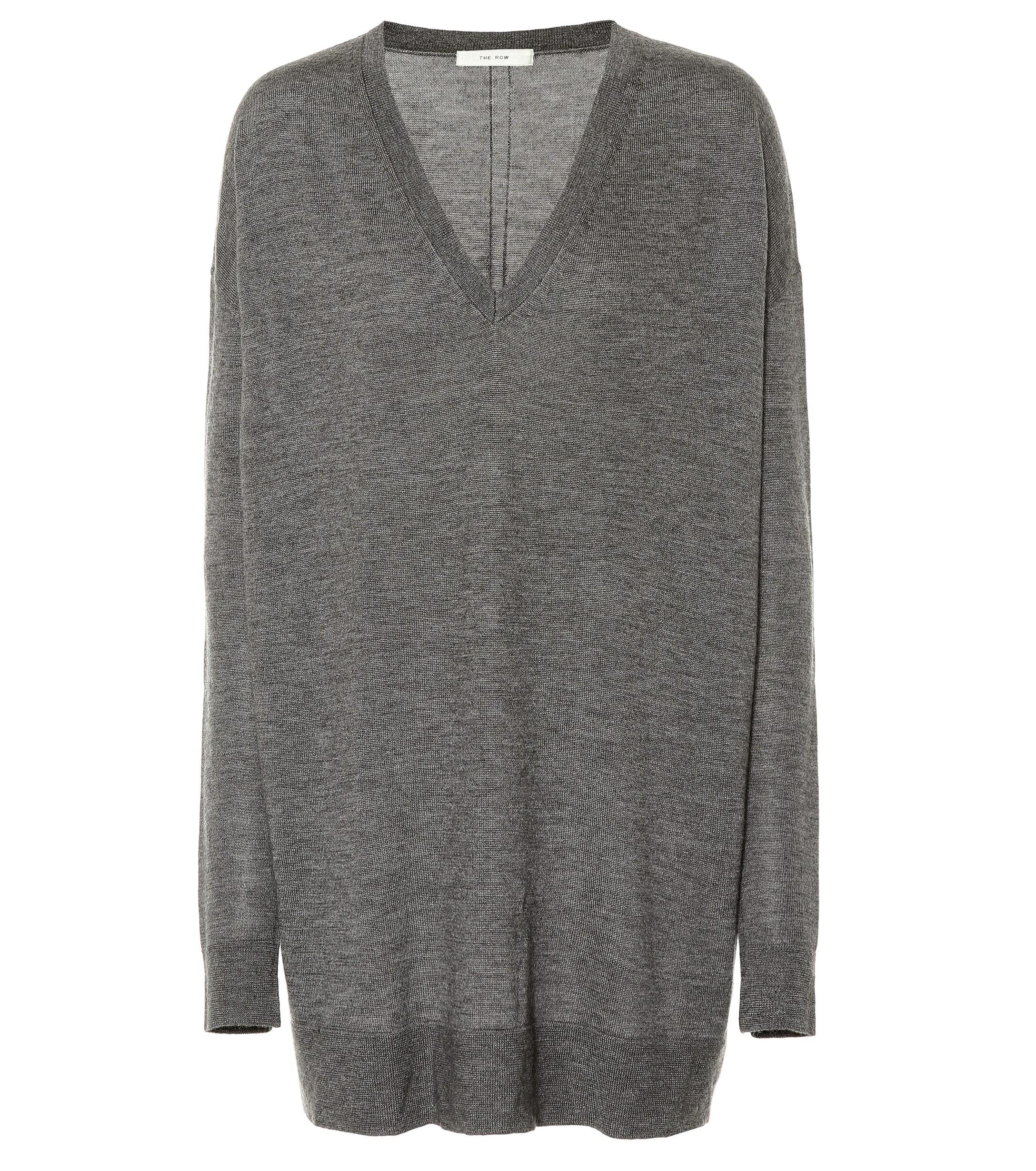 The Row Amherst Cashmere And Silk Sweater in Gray - Lyst