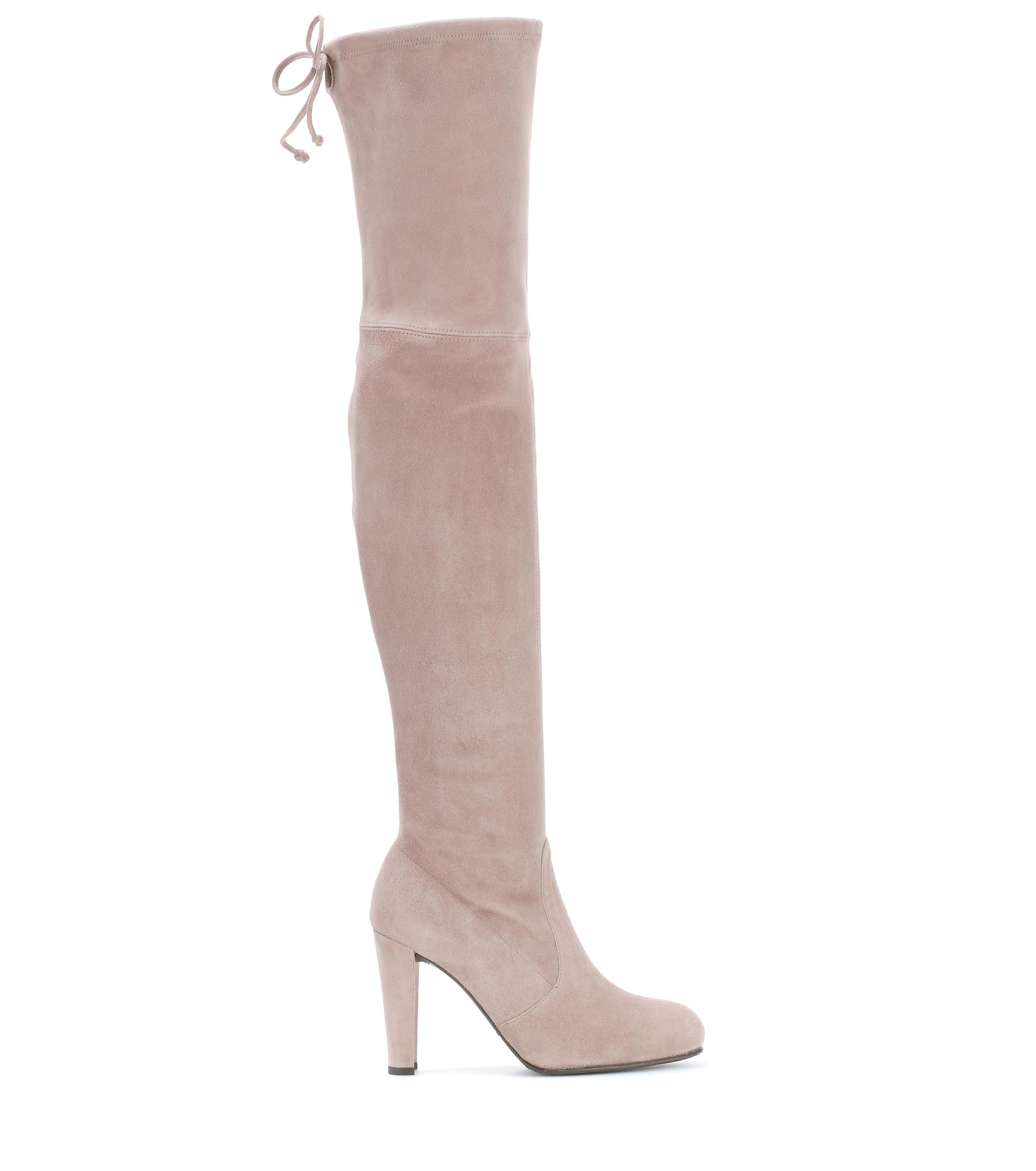Stuart Weitzman Highland Suede Over-the-knee Boots in Gray - Lyst