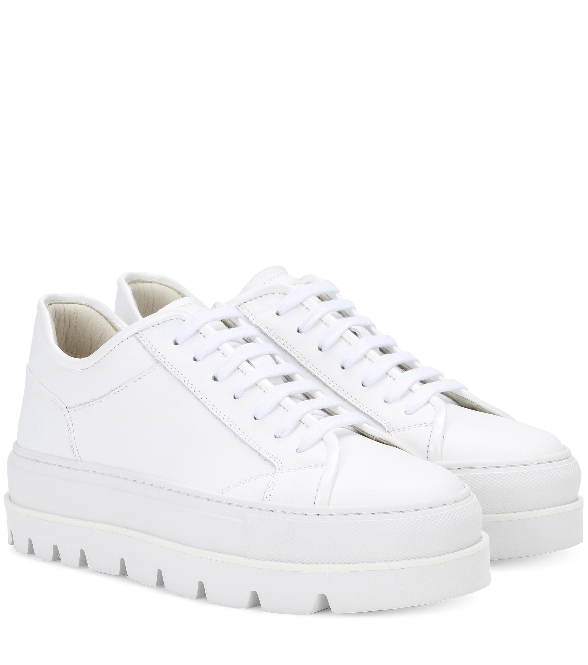 Lyst - Mm6 By Maison Martin Margiela Leather Platform Sneakers in White