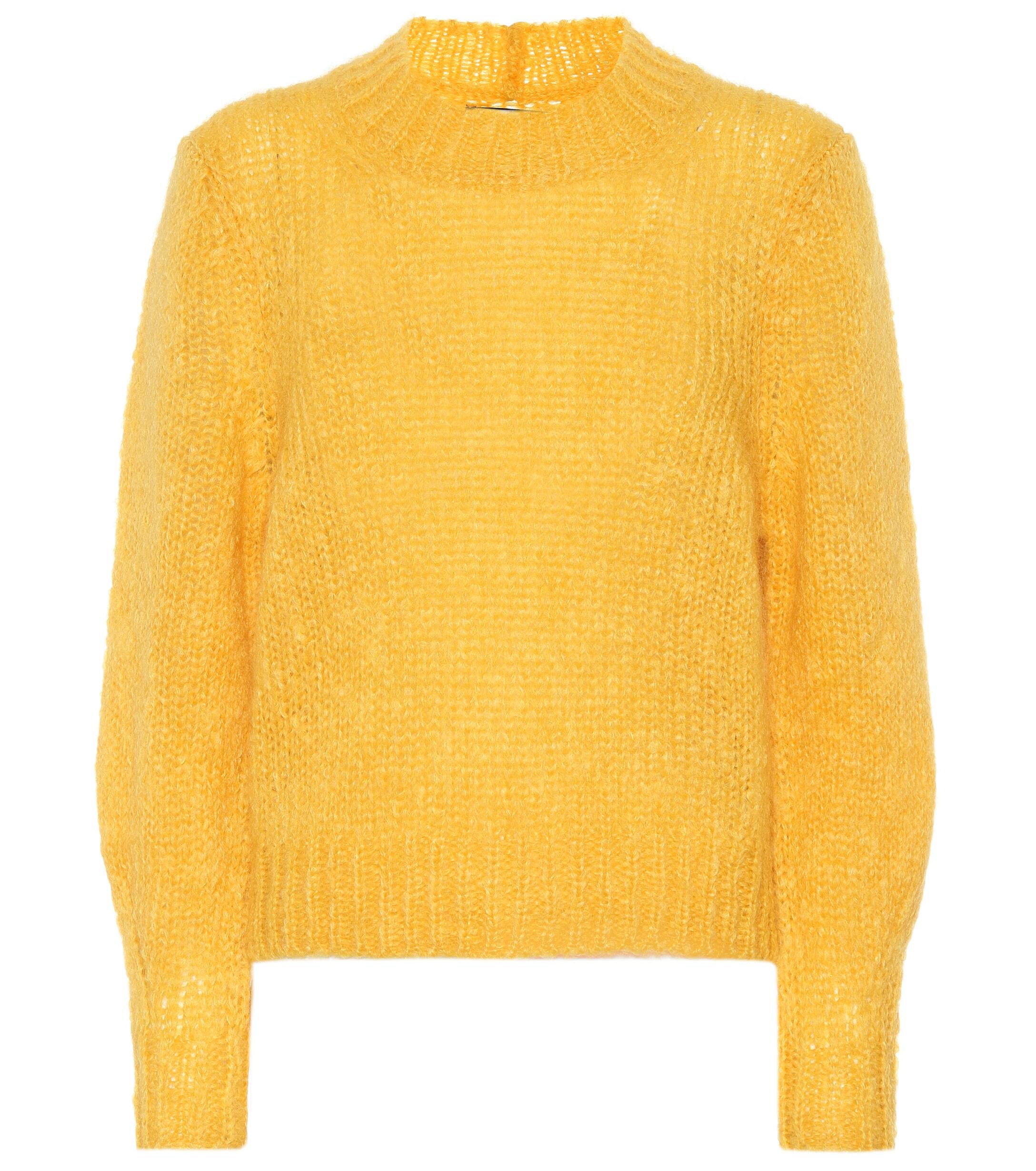 Isabel Marant Ivah Mohair And Wool-blend Sweater in Yellow - Lyst
