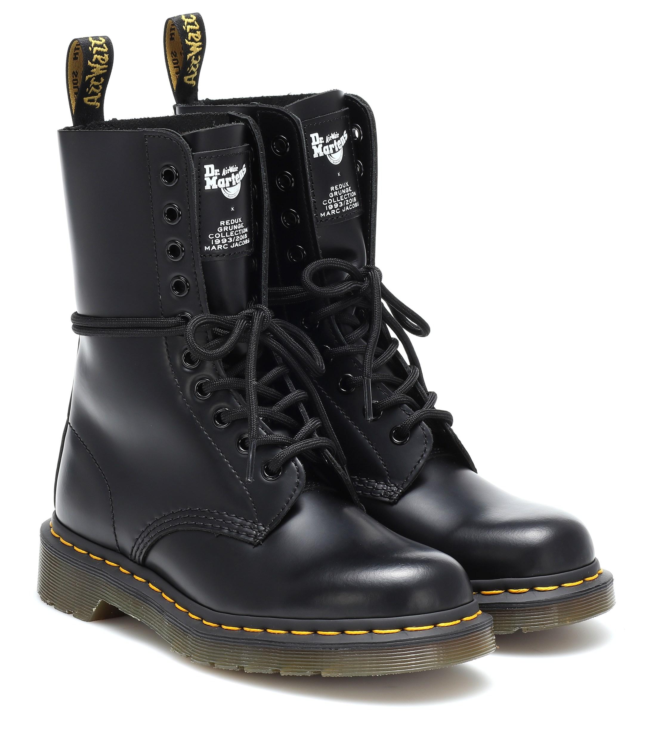 Lyst - Marc Jacobs X Dr. Martens Leather Ankle Boots in Black