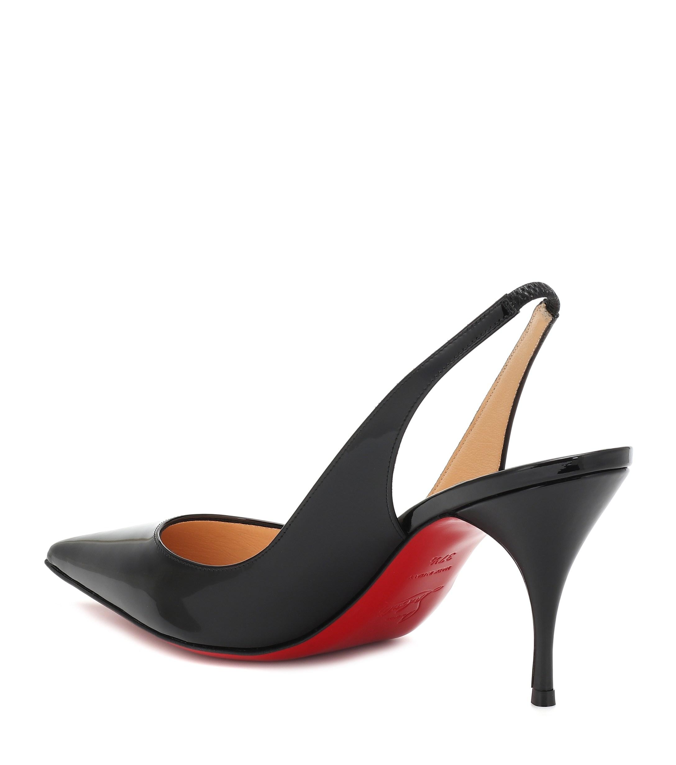 Christian Louboutin Clare Sling 80 Patent Leather Pumps in Black - Lyst