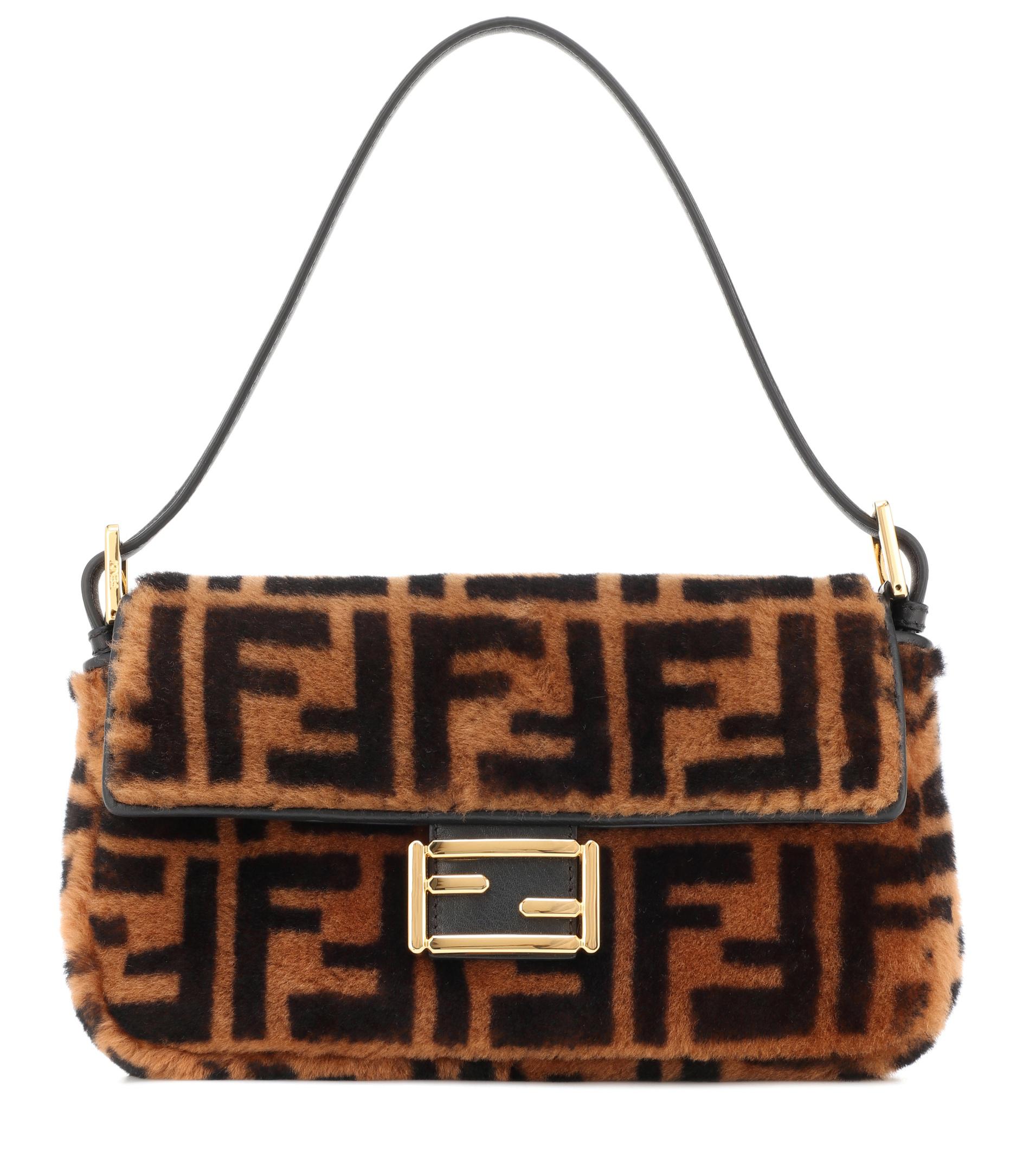 fendi mini baguette fur