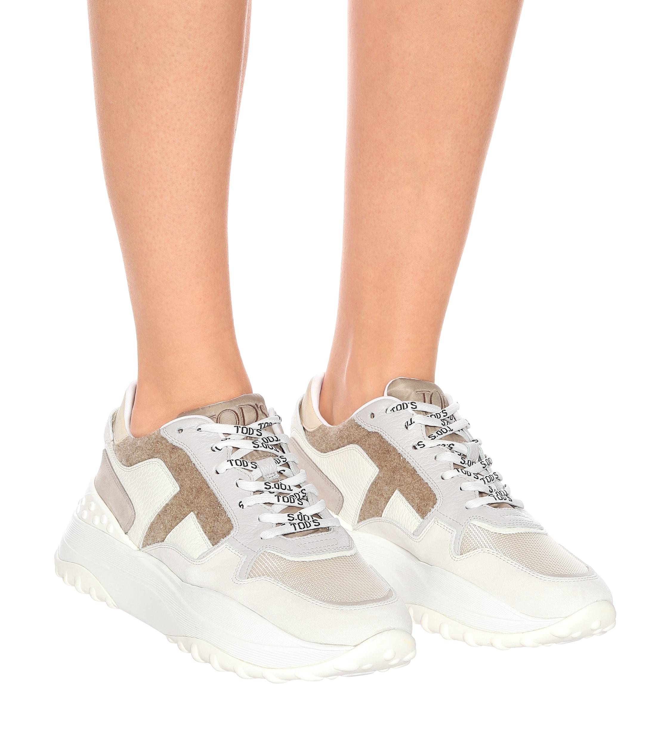 Tod's Suede Sneakers In White - Lyst