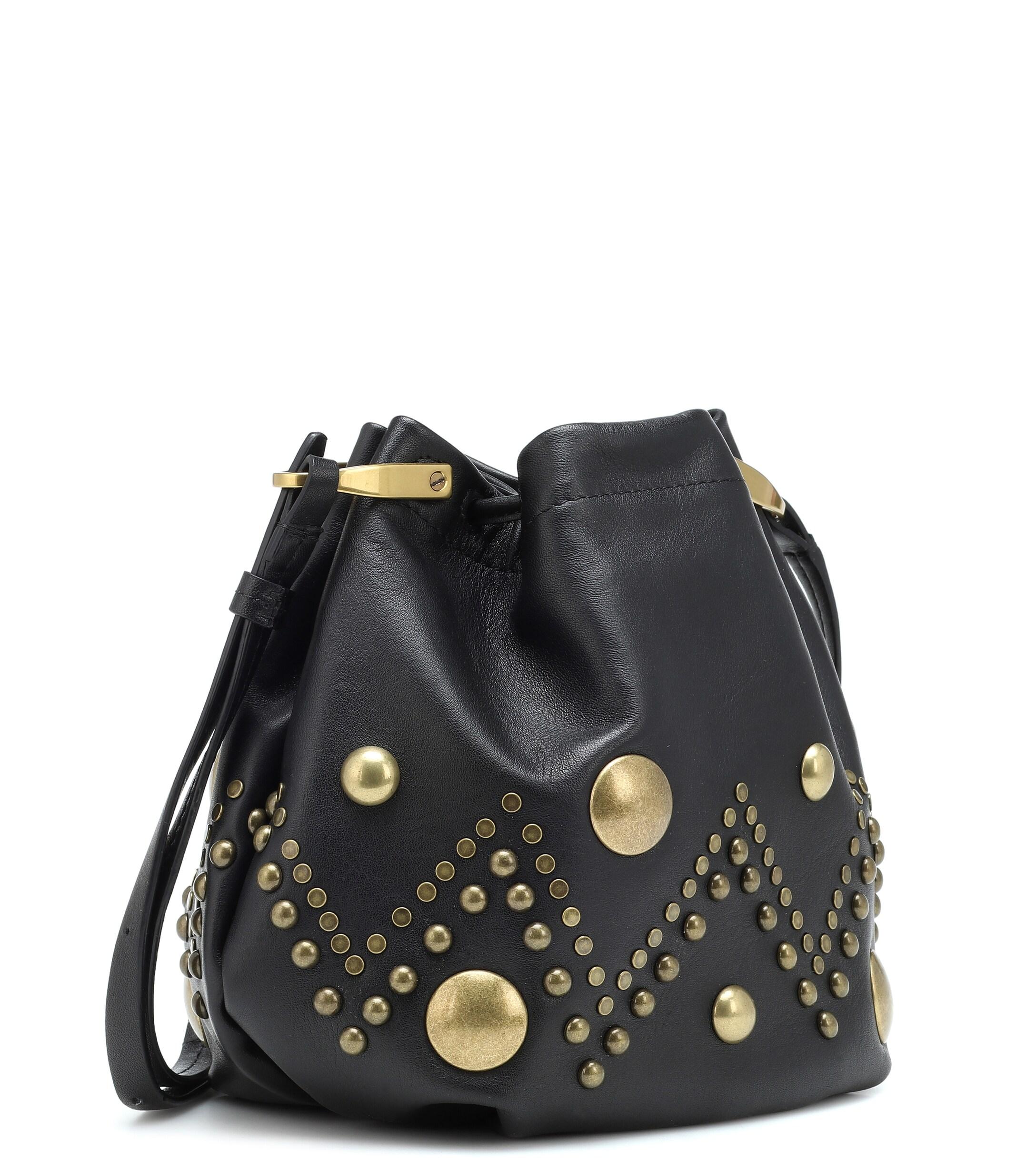 Isabel Marant Kylio Leather Bucket Bag in Black - Lyst