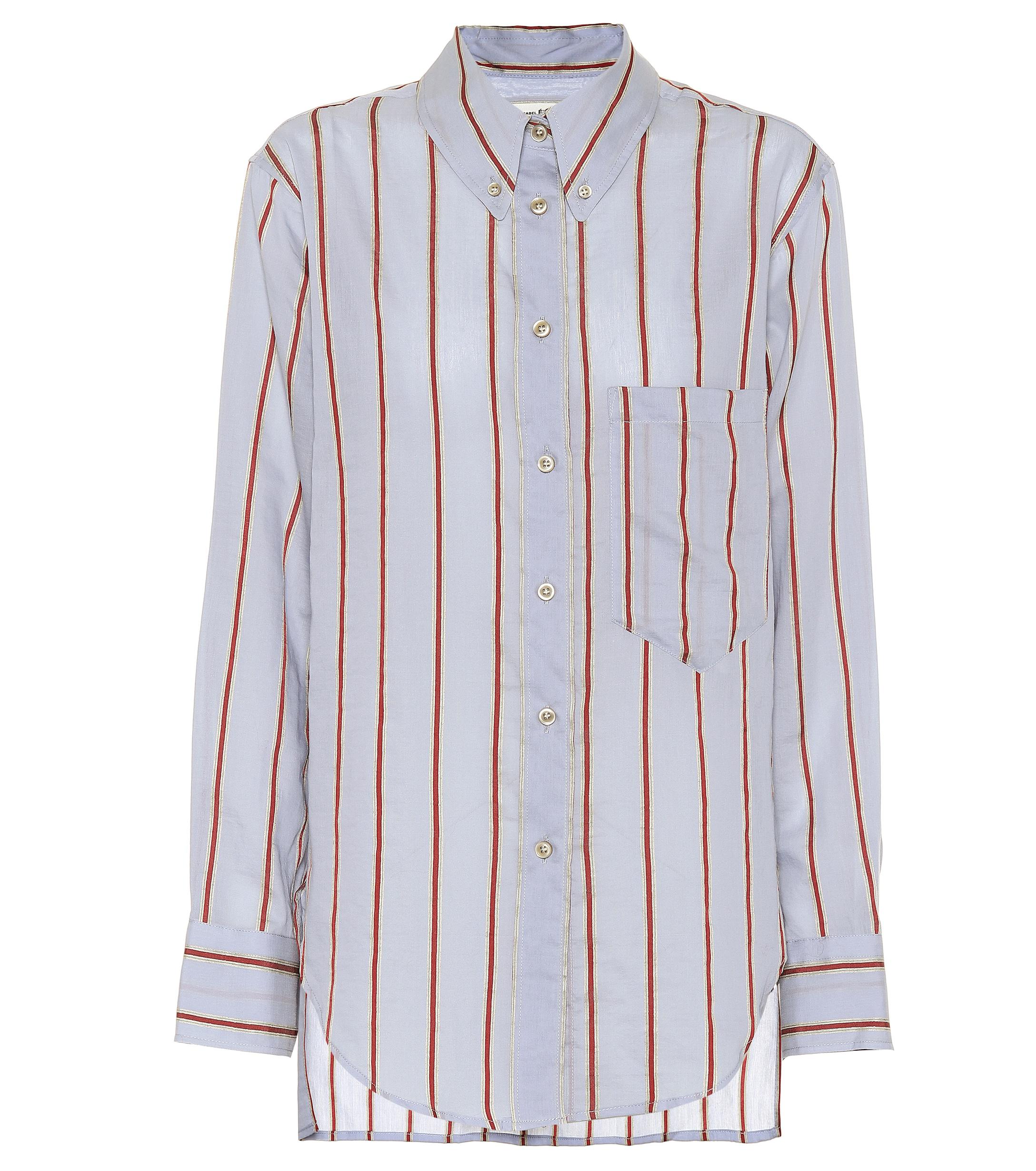 Lyst - Étoile Isabel Marant Yvana Striped Cotton-blend Shirt in Blue