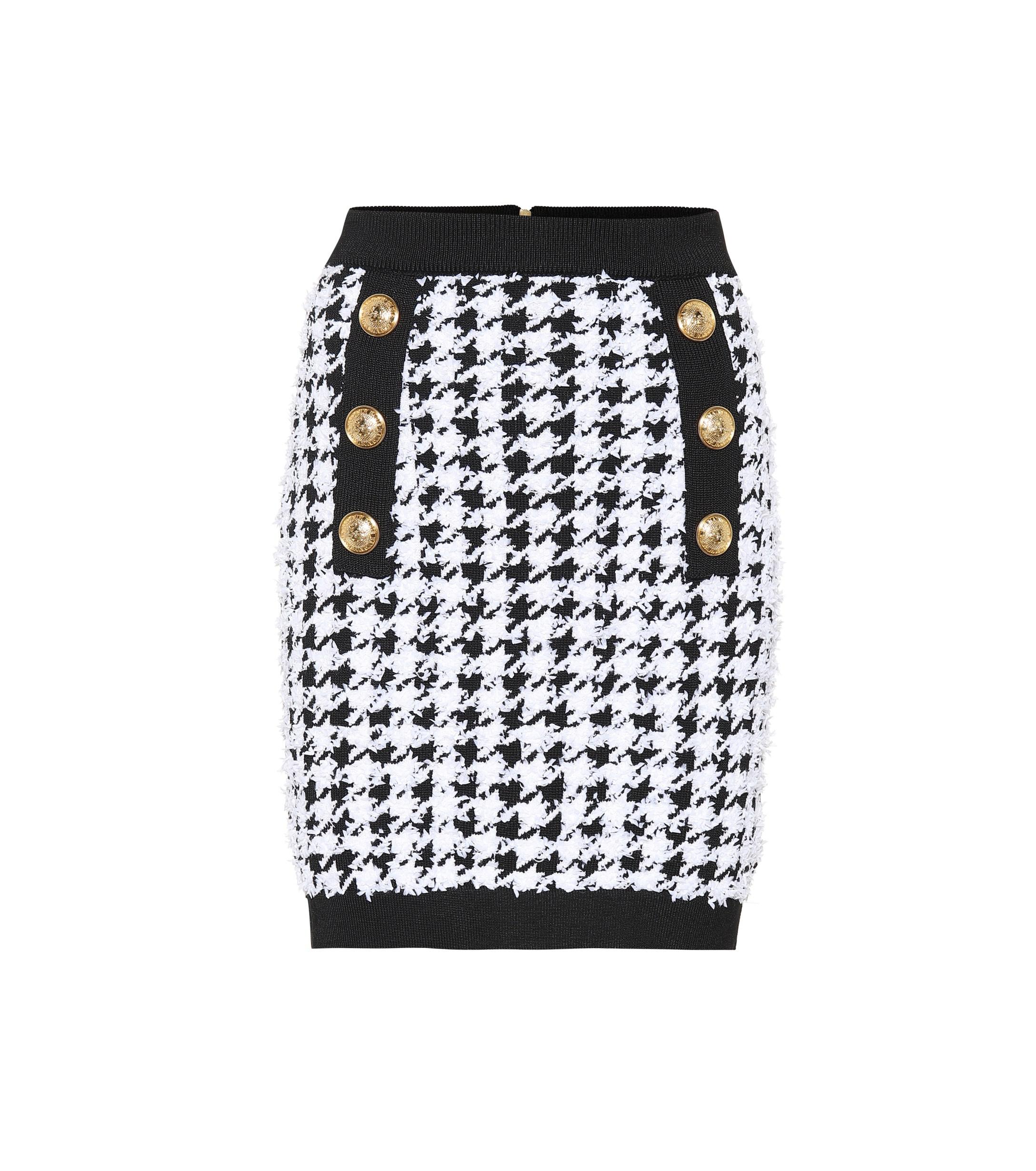 Balmain Houndstooth Mini Skirt in Black/White (Black) - Save 58% - Lyst