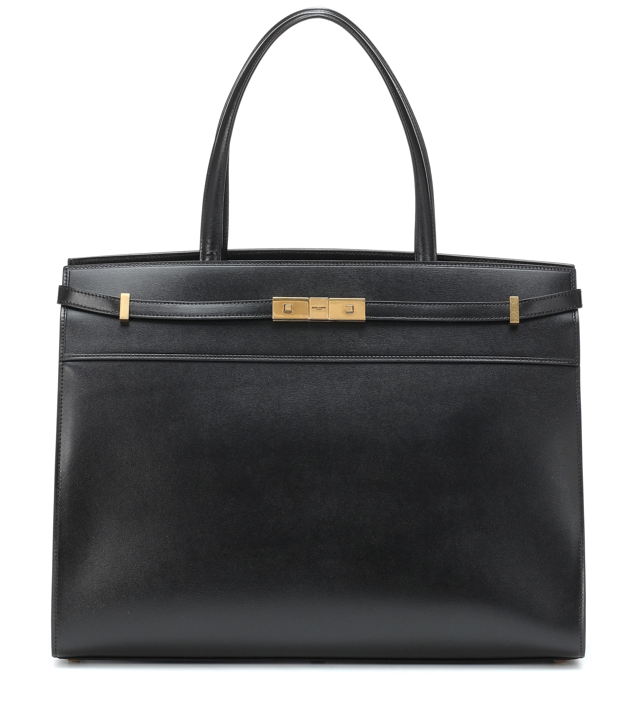 Saint Laurent Manhattan Large Leather Tote in Black - Lyst