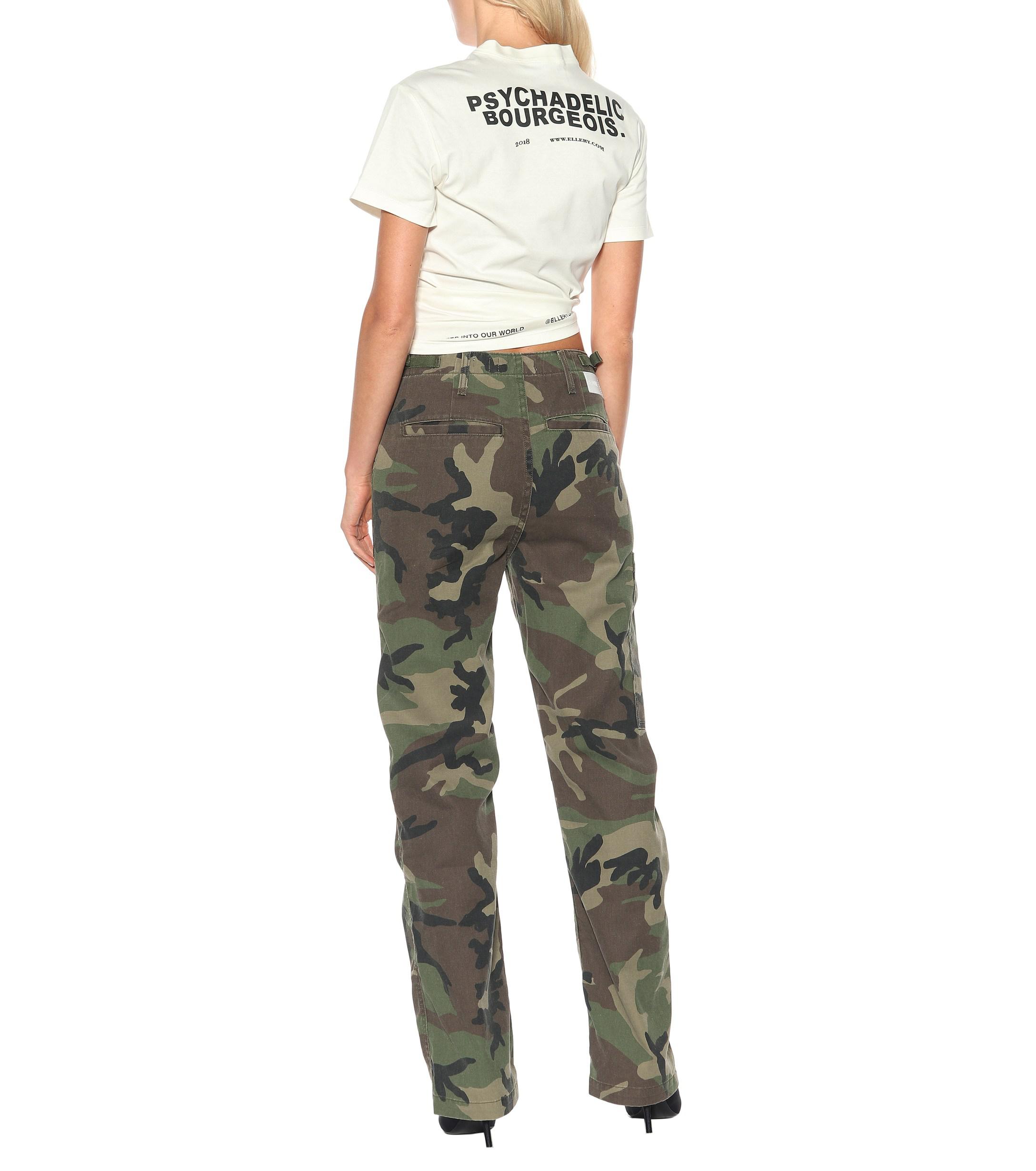 RE/DONE High-rise Cargo Pants in Green - Lyst