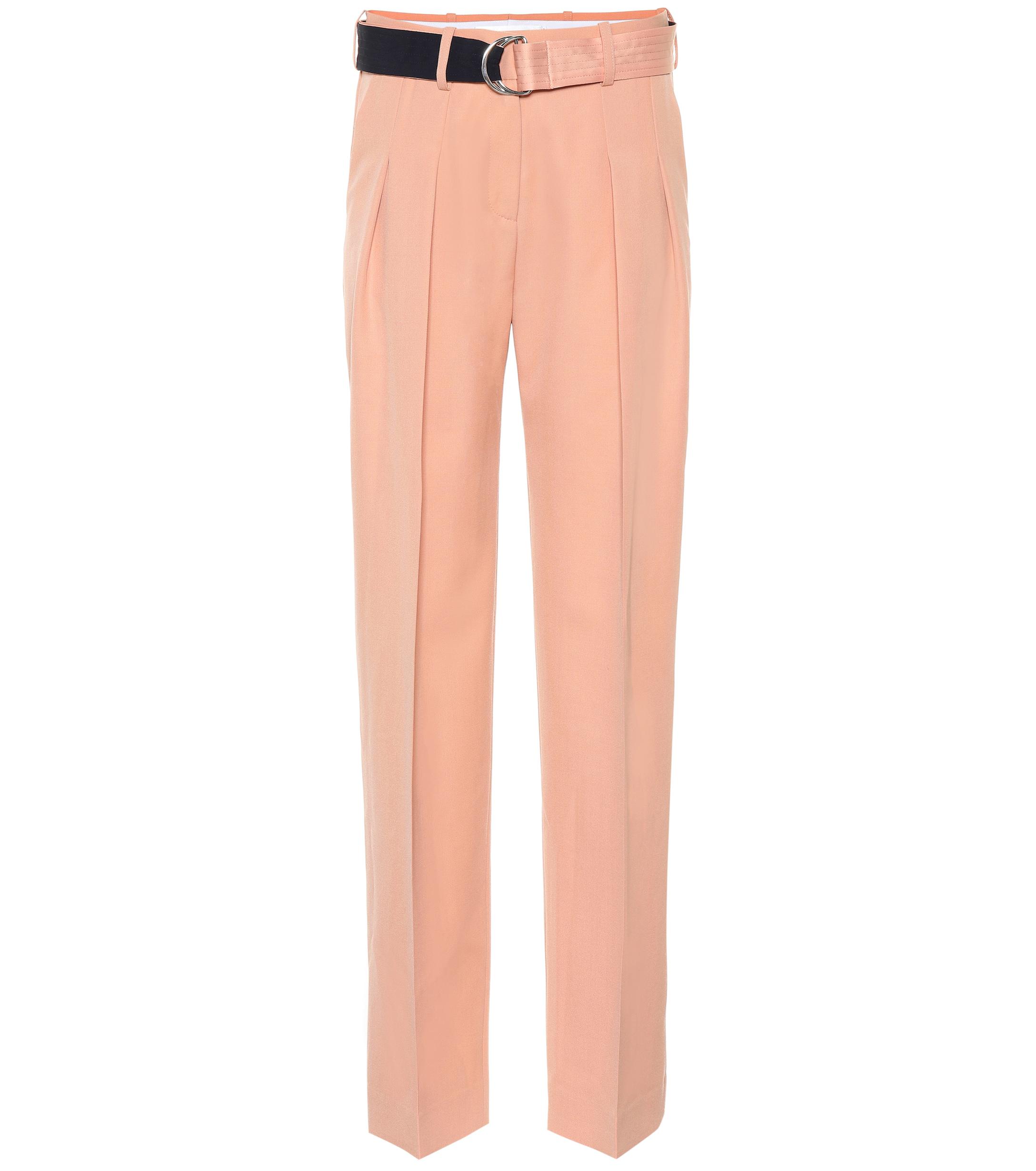 pink wool pants