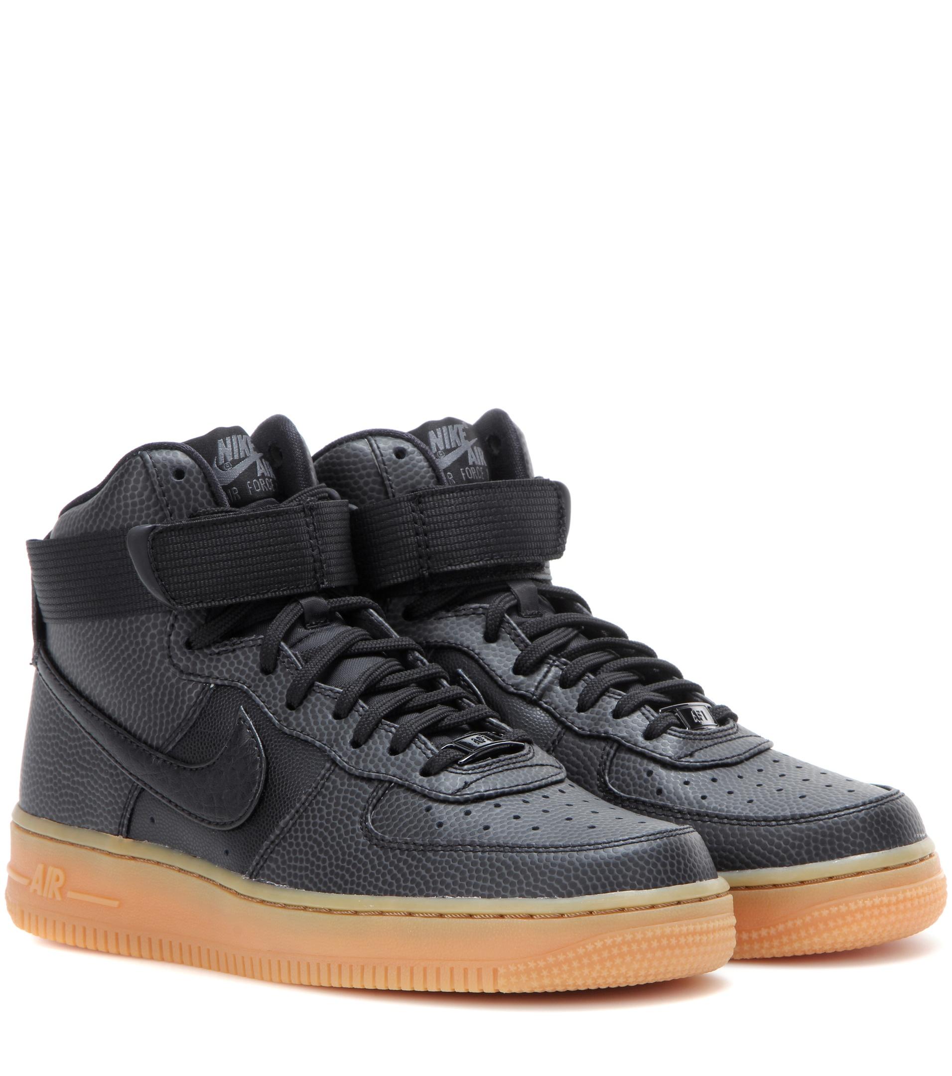 nike black leather high tops womens