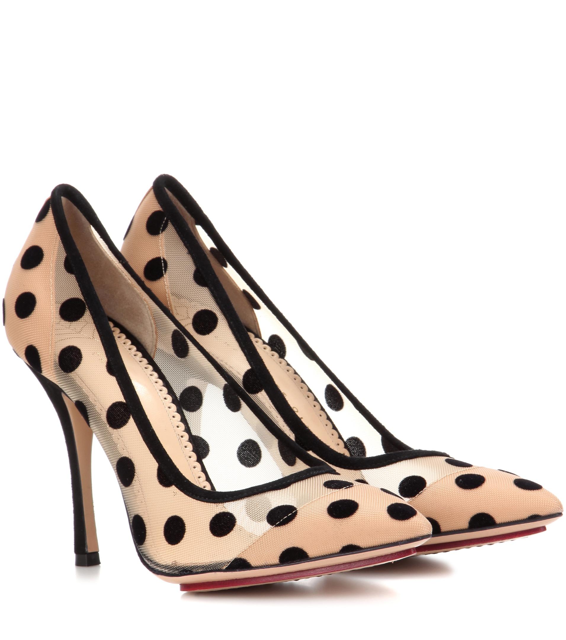 Lyst - Charlotte Olympia Polka-dot Pumps in Brown