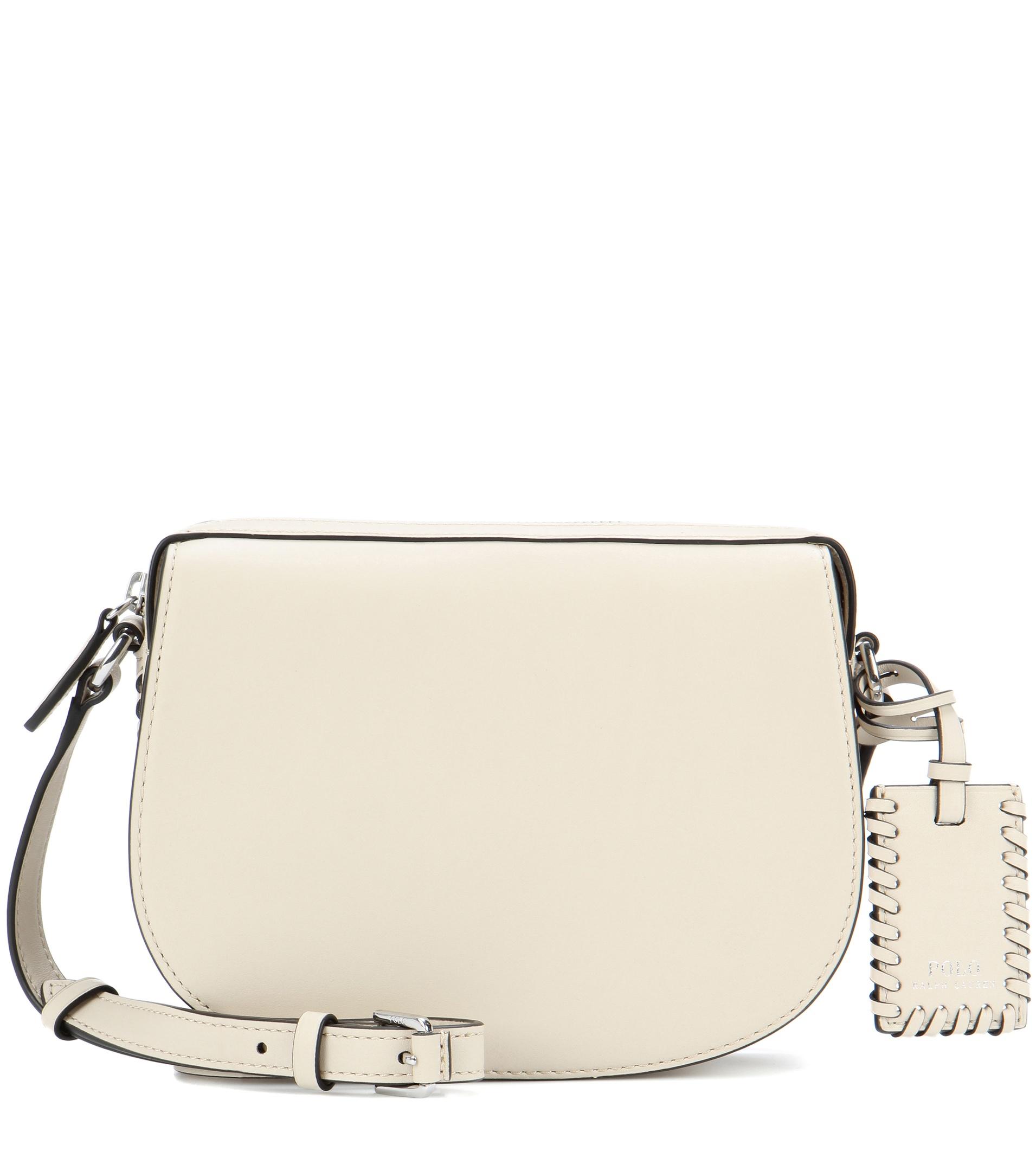 Lyst - Polo Ralph Lauren Saddle Leather Crossbody Bag in White